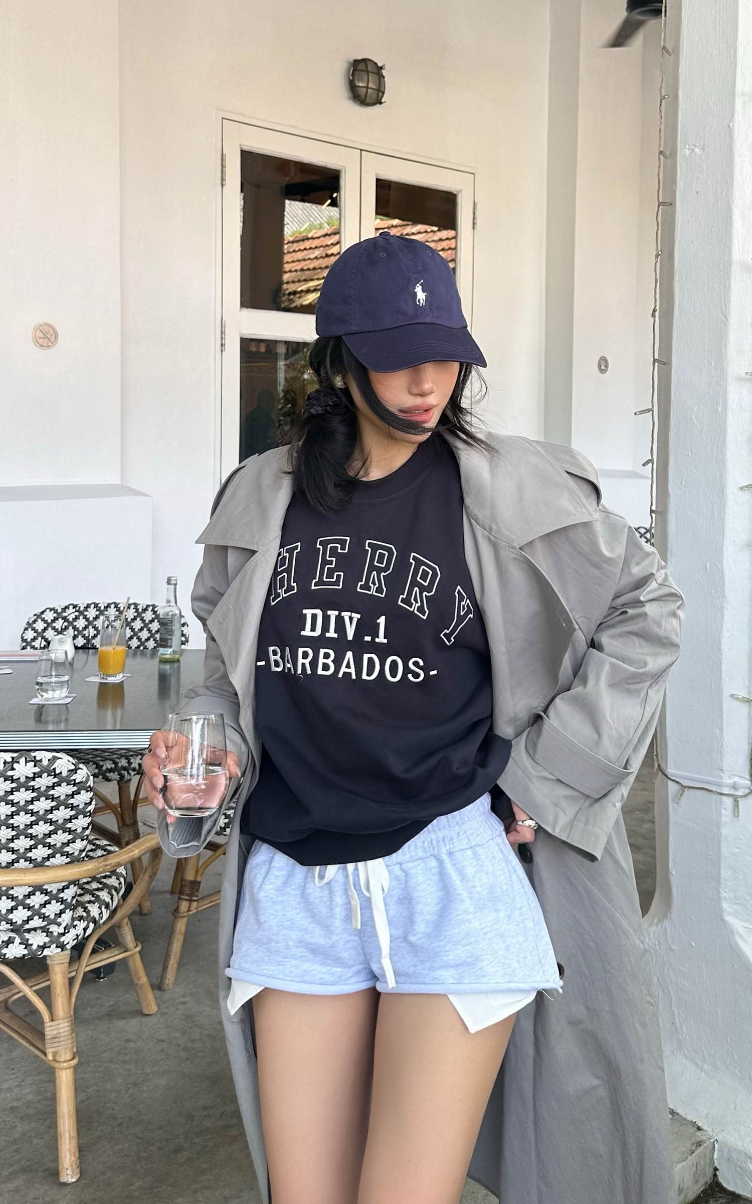 ROVENTE Structured Matte Trench Coat in Mist Grey - PINKPARKS