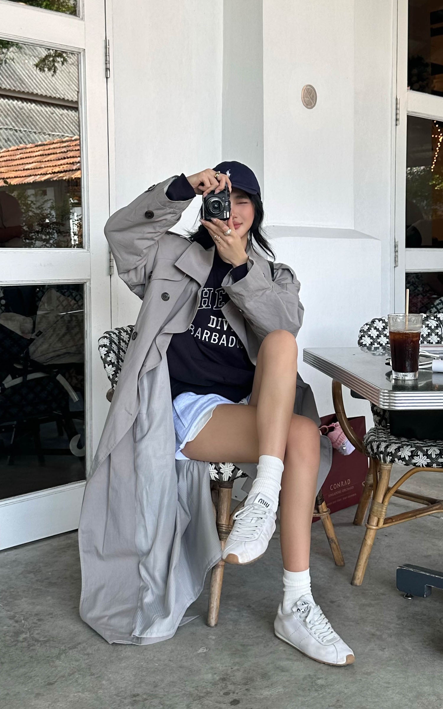 ROVENTE Structured Matte Trench Coat in Mist Grey - PINKPARKS