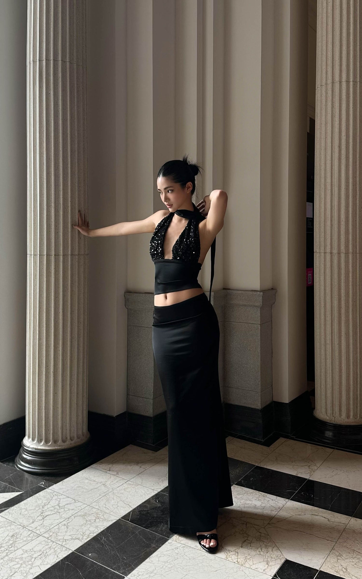 ROVENTE Draped Waistband Maxi Skirt - PINKPARKS