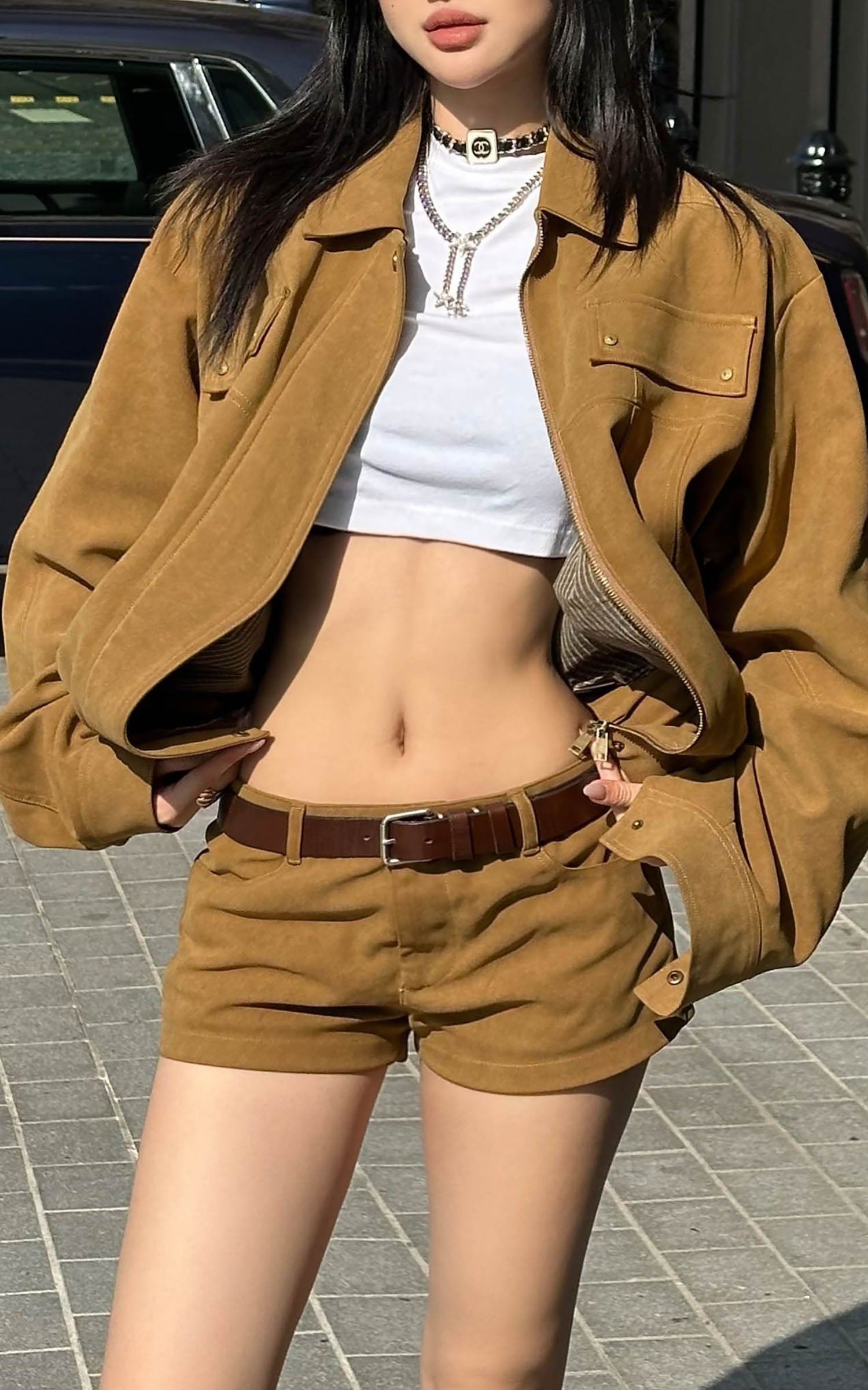 ROVENTE Micro Ribbed Cropped Tee - PINKPARKS