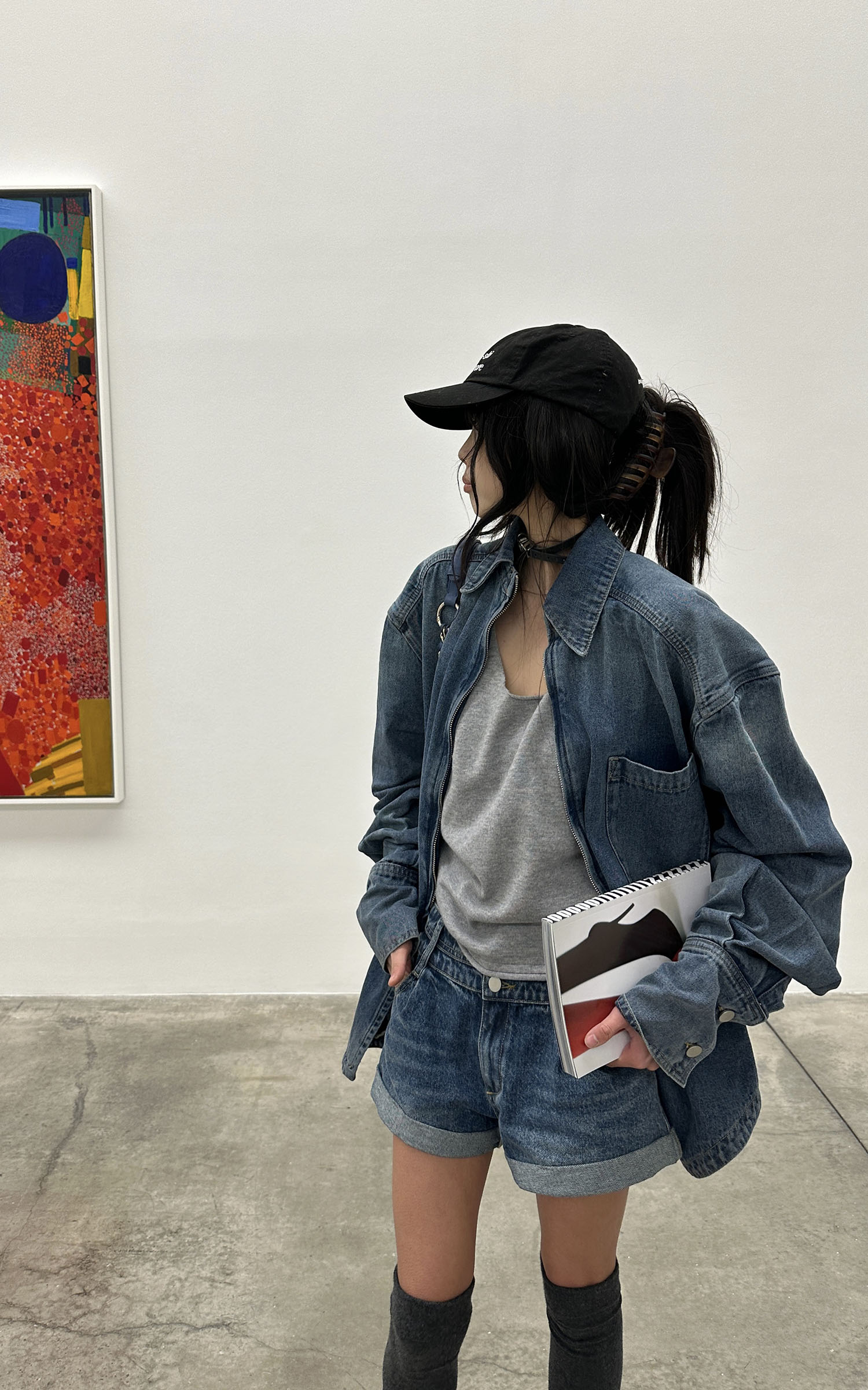 WARDEN EDGE Denim Layered Set – Jacket, Shorts & Tank - PINKPARKS