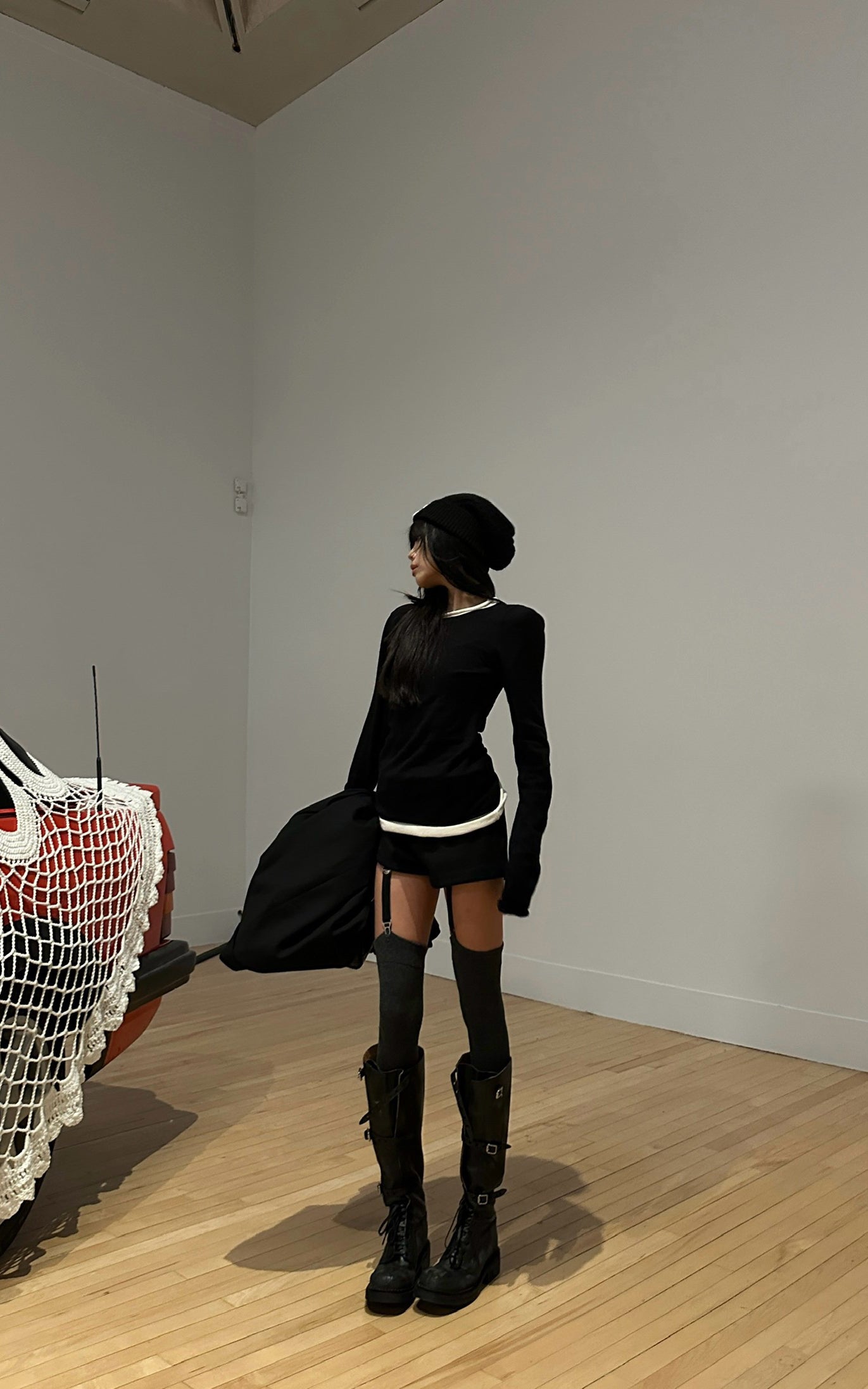 WARDEN EDGE Black High-Waist Utility Shorts - PINKPARKS