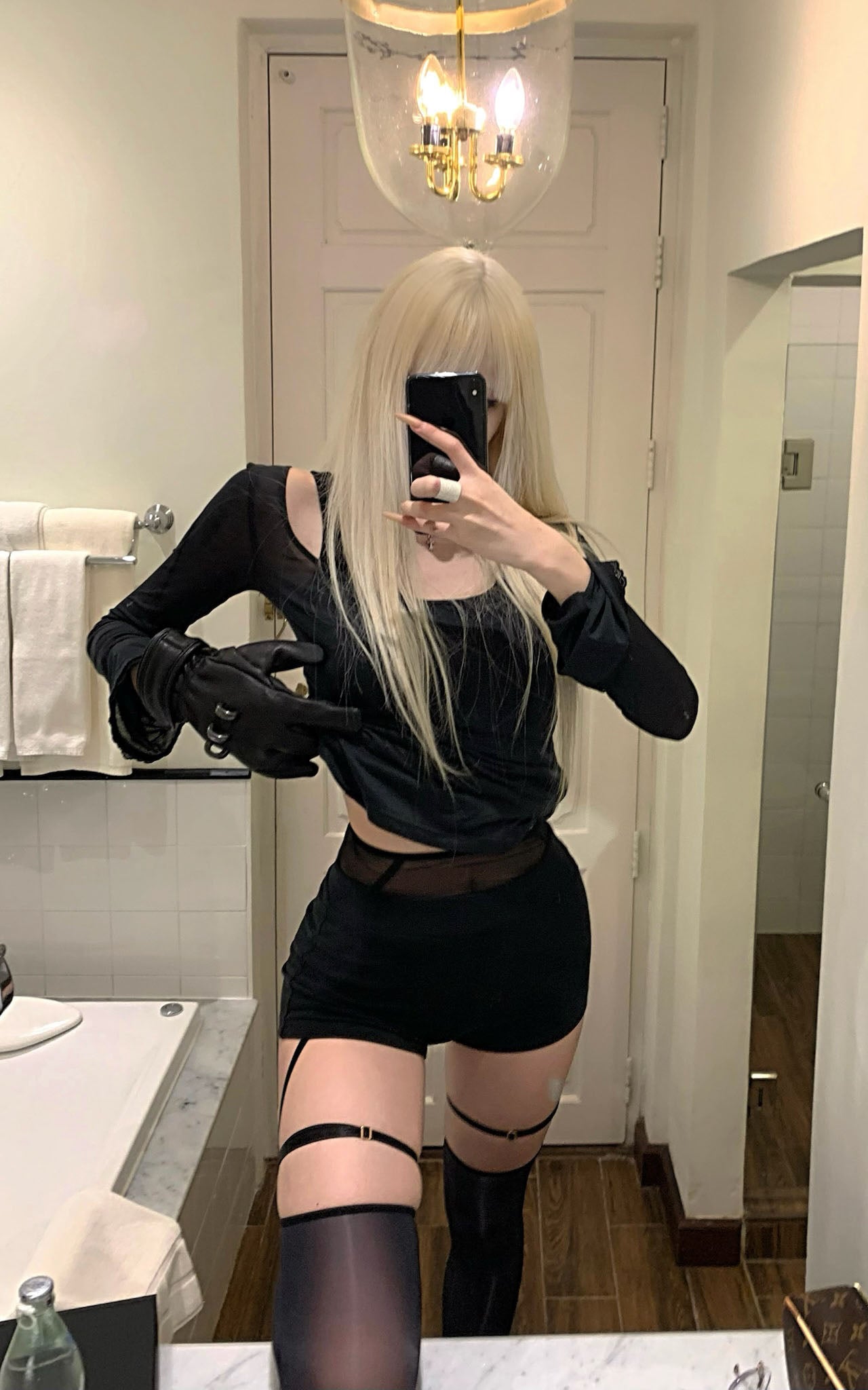 Rase Le Sol Lace Detail Hoodie & Shorts Set - PINKPARKS