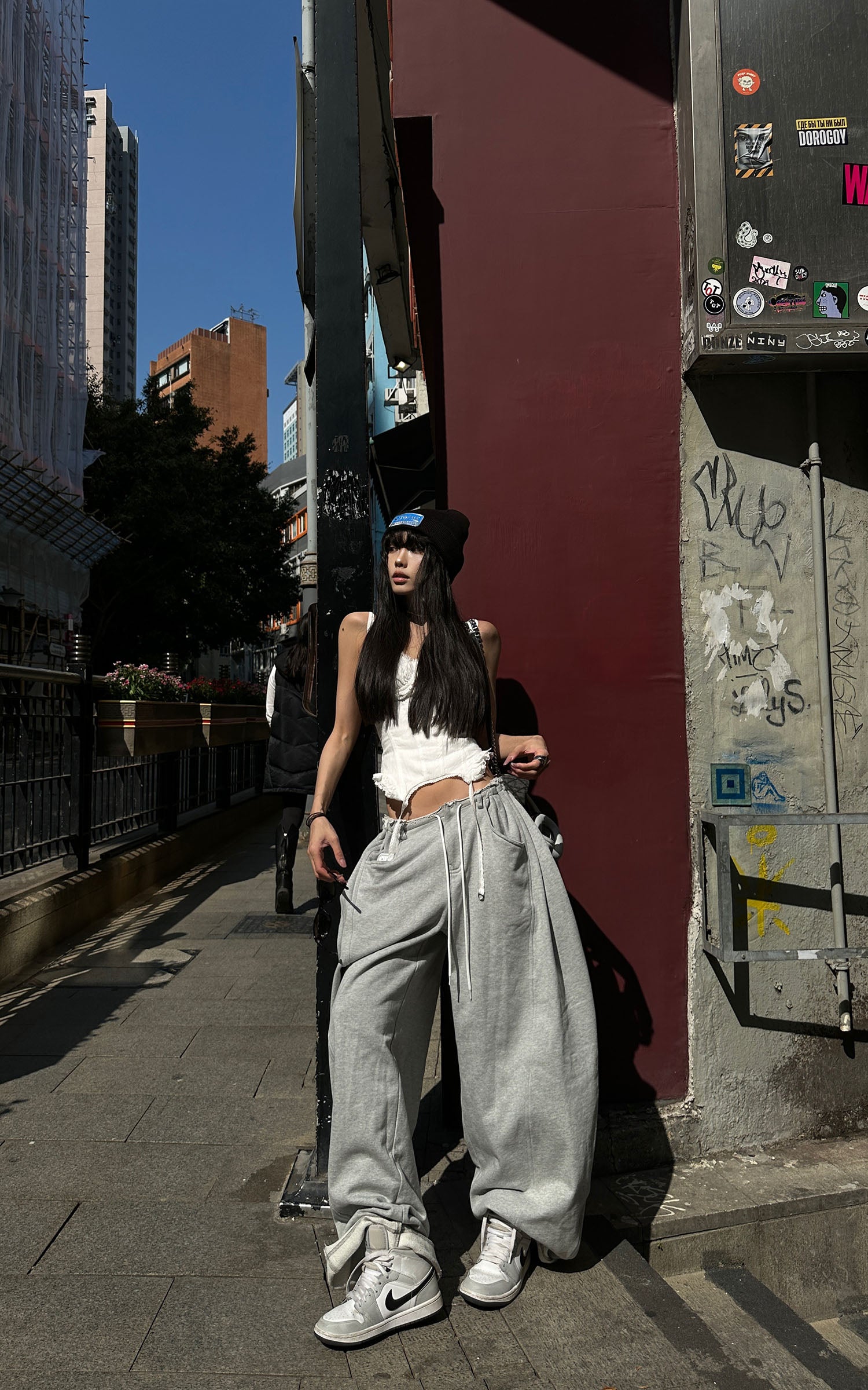 WARDEN EDGE Drawstring Casual Wide-Leg Sweatpants - PINKPARKS