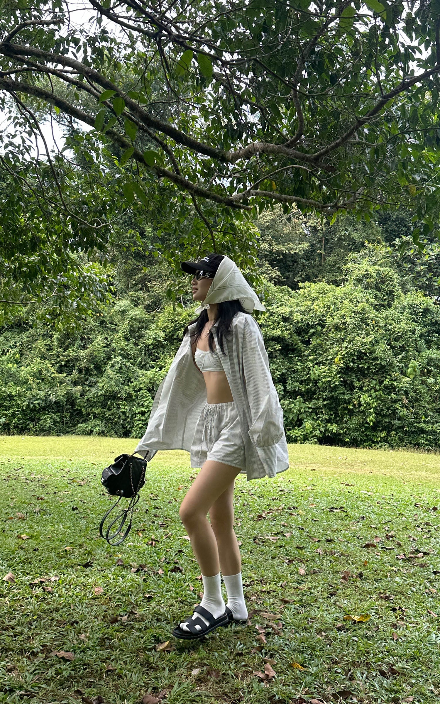 ROVENTE Striped Cotton Three-Piece Lounge Set - PINKPARKS