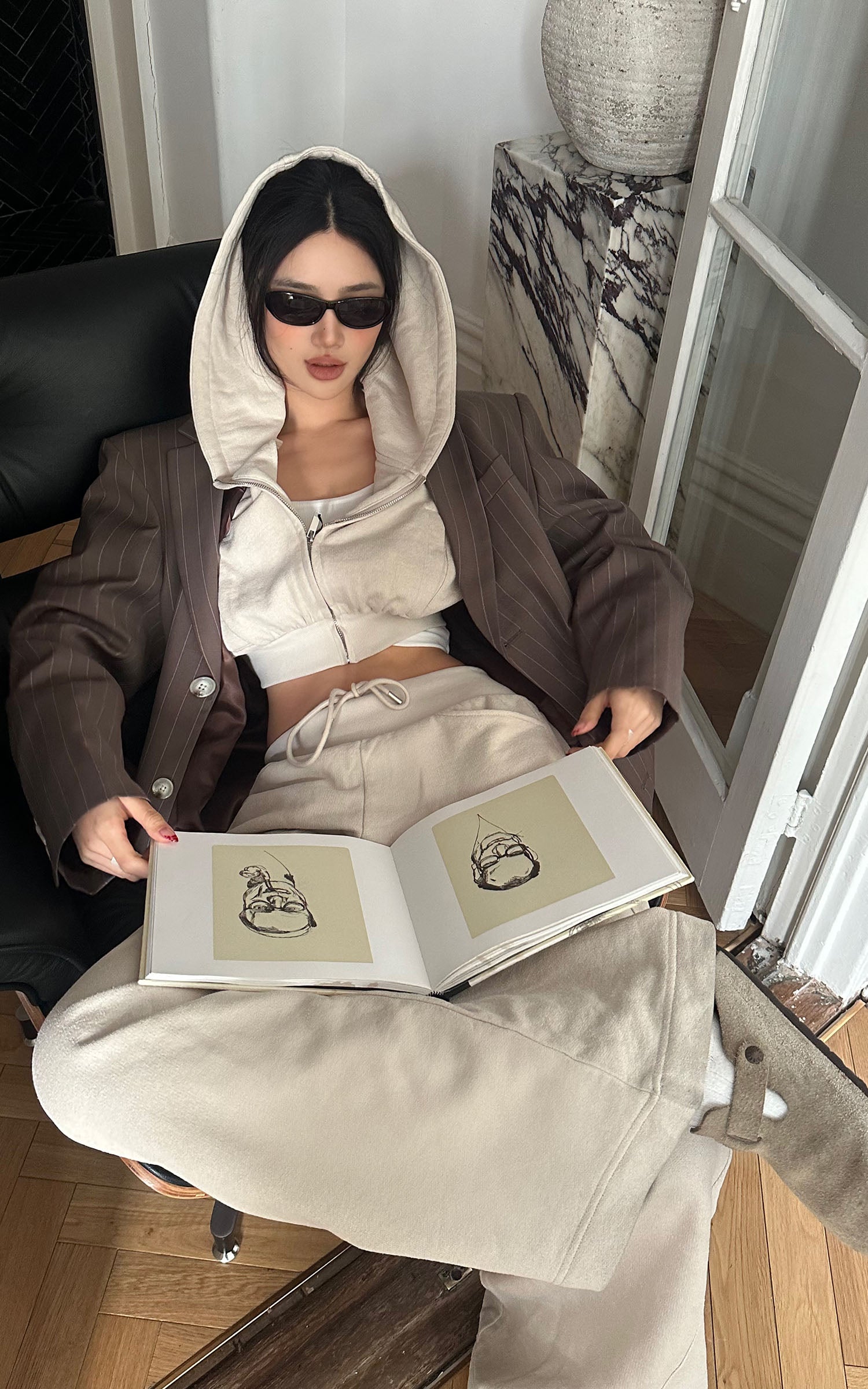 ROVENTE Wide-Leg Drawstring Sweatpants - PINKPARKS