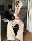 ROVENTE Wide-Leg Drawstring Sweatpants - PINKPARKS