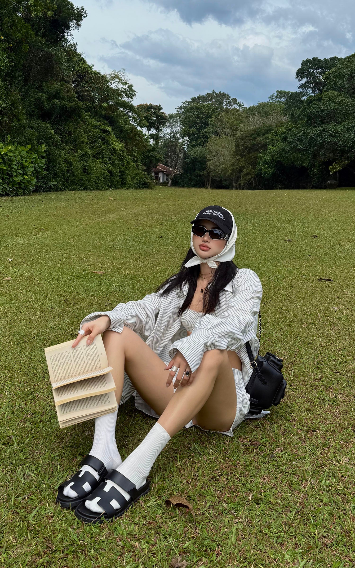 ROVENTE Striped Cotton Three-Piece Lounge Set - PINKPARKS