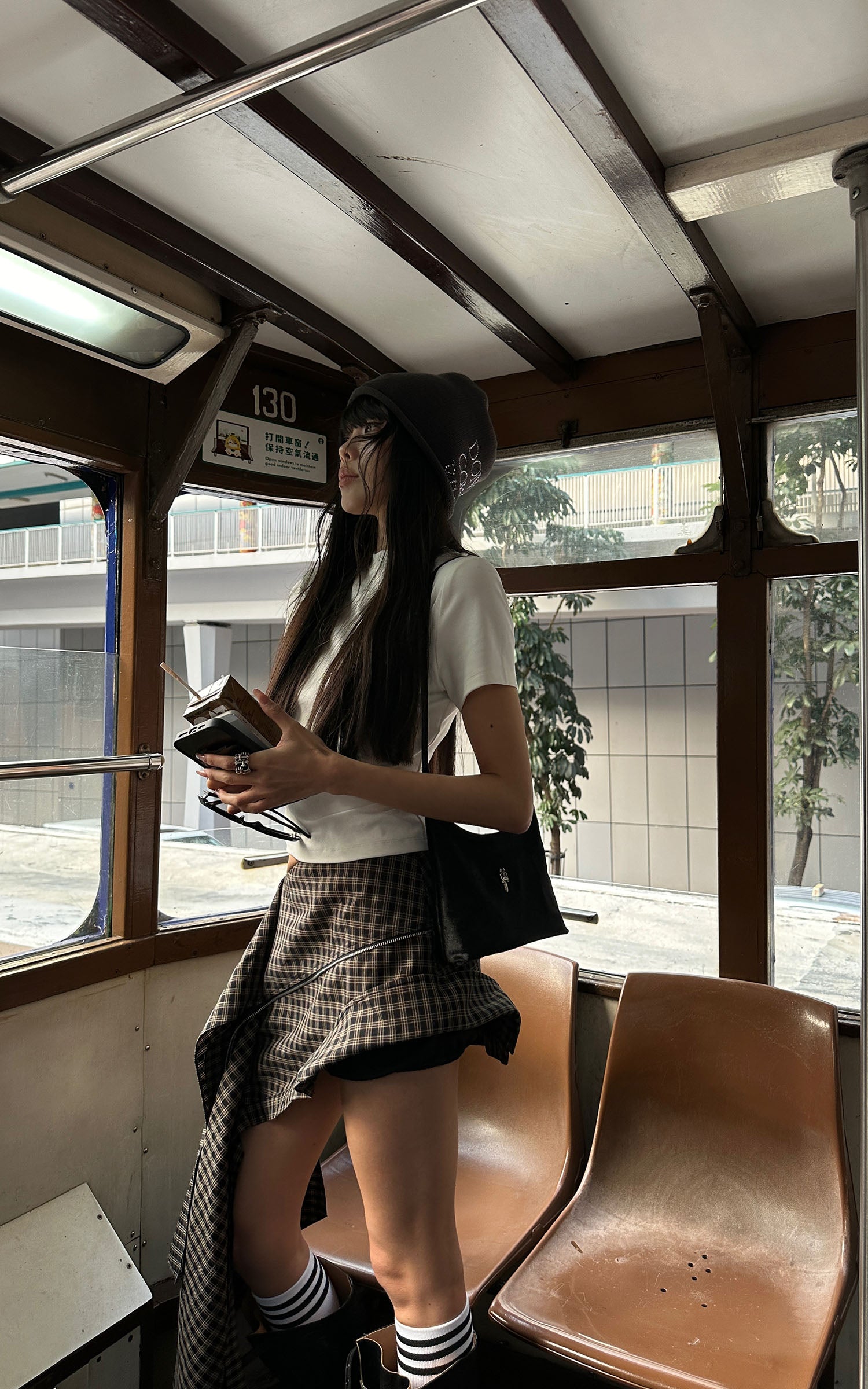 WARDEN EDGE Irregular Plaid A-Line Skirt - PINKPARKS