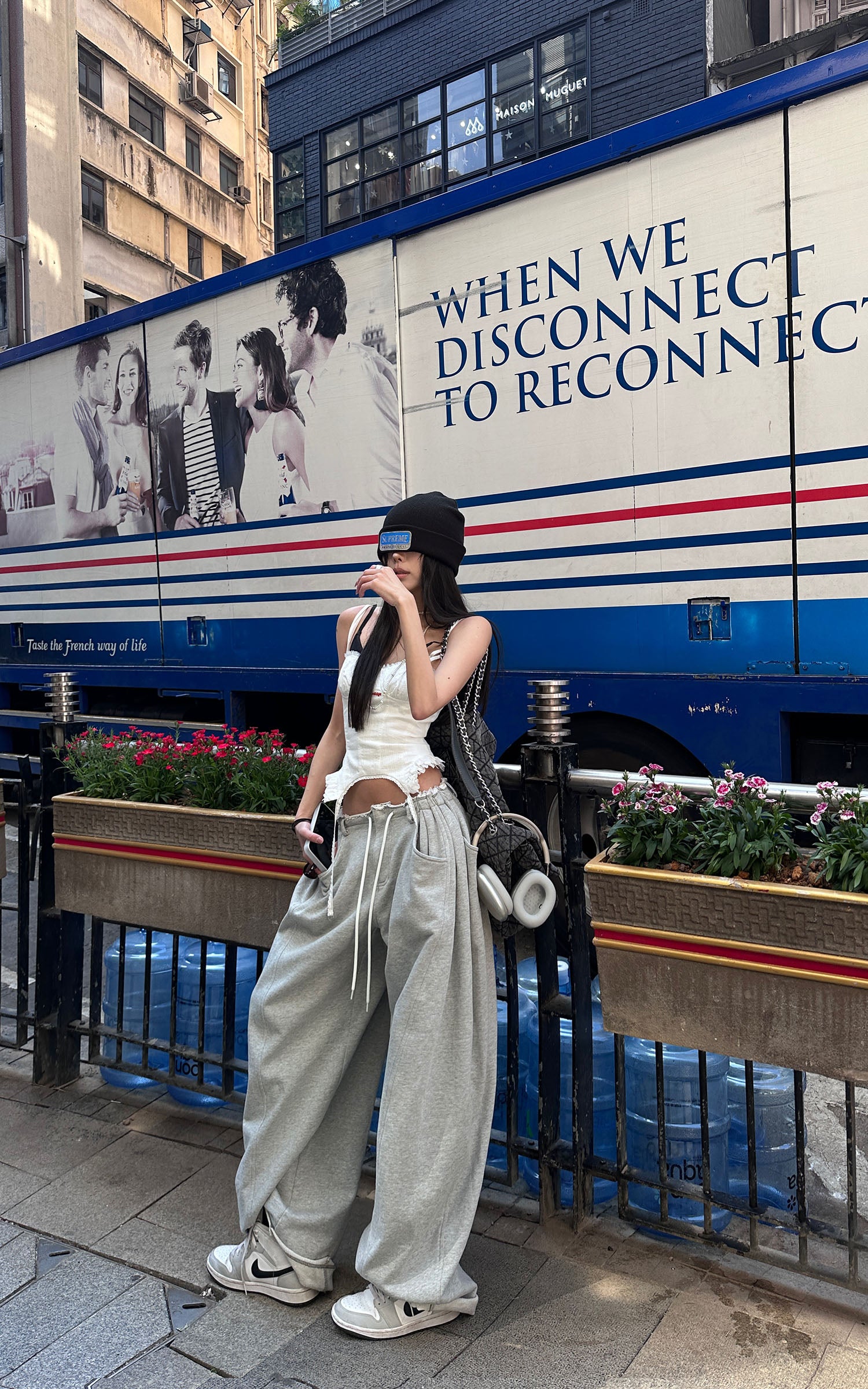 WARDEN EDGE Drawstring Casual Wide-Leg Sweatpants - PINKPARKS