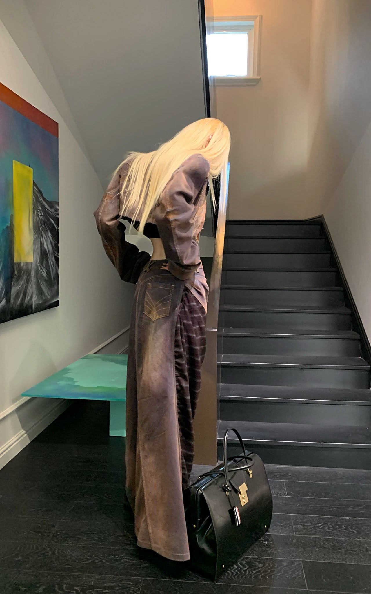 Rase le sol Cropped Denim Jacket and Paneled Skirt Set - PINKPARKS