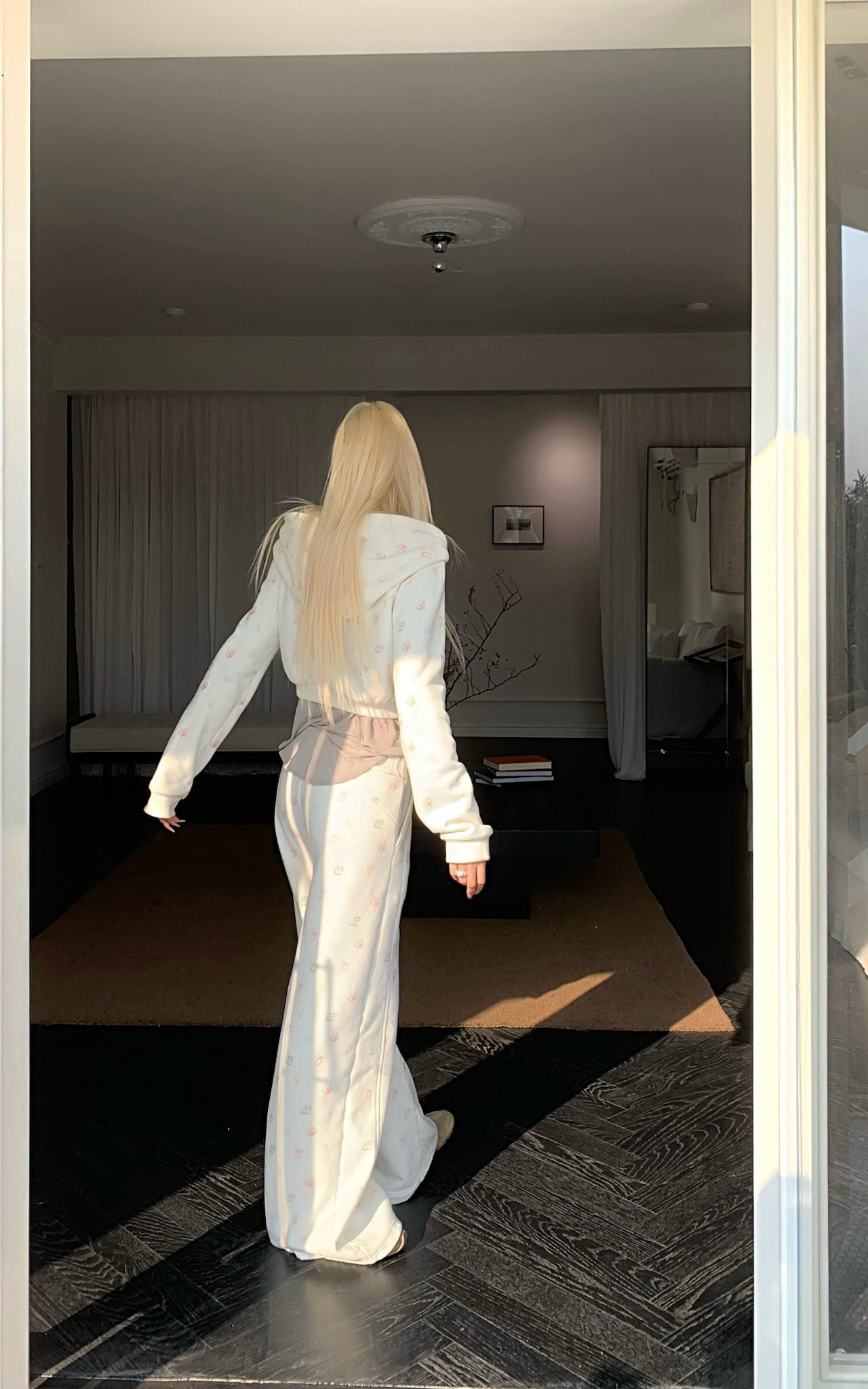 Rase le sol Cartoon Print Hoodie &amp; Sweatpants Set - PINKPARKS