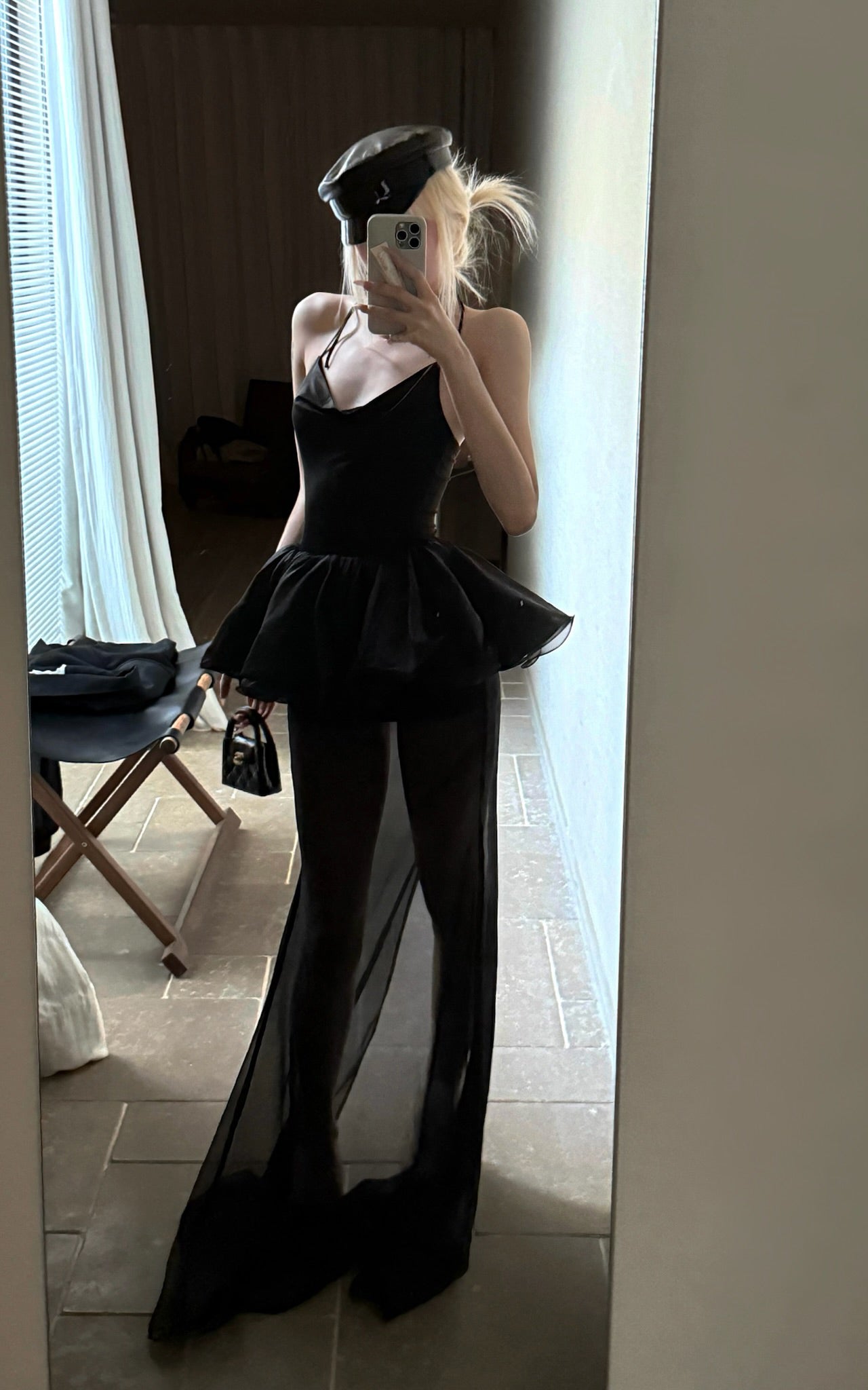 Rase le sol Sheer Layered Tulle Halter Dress - PINKPARKS