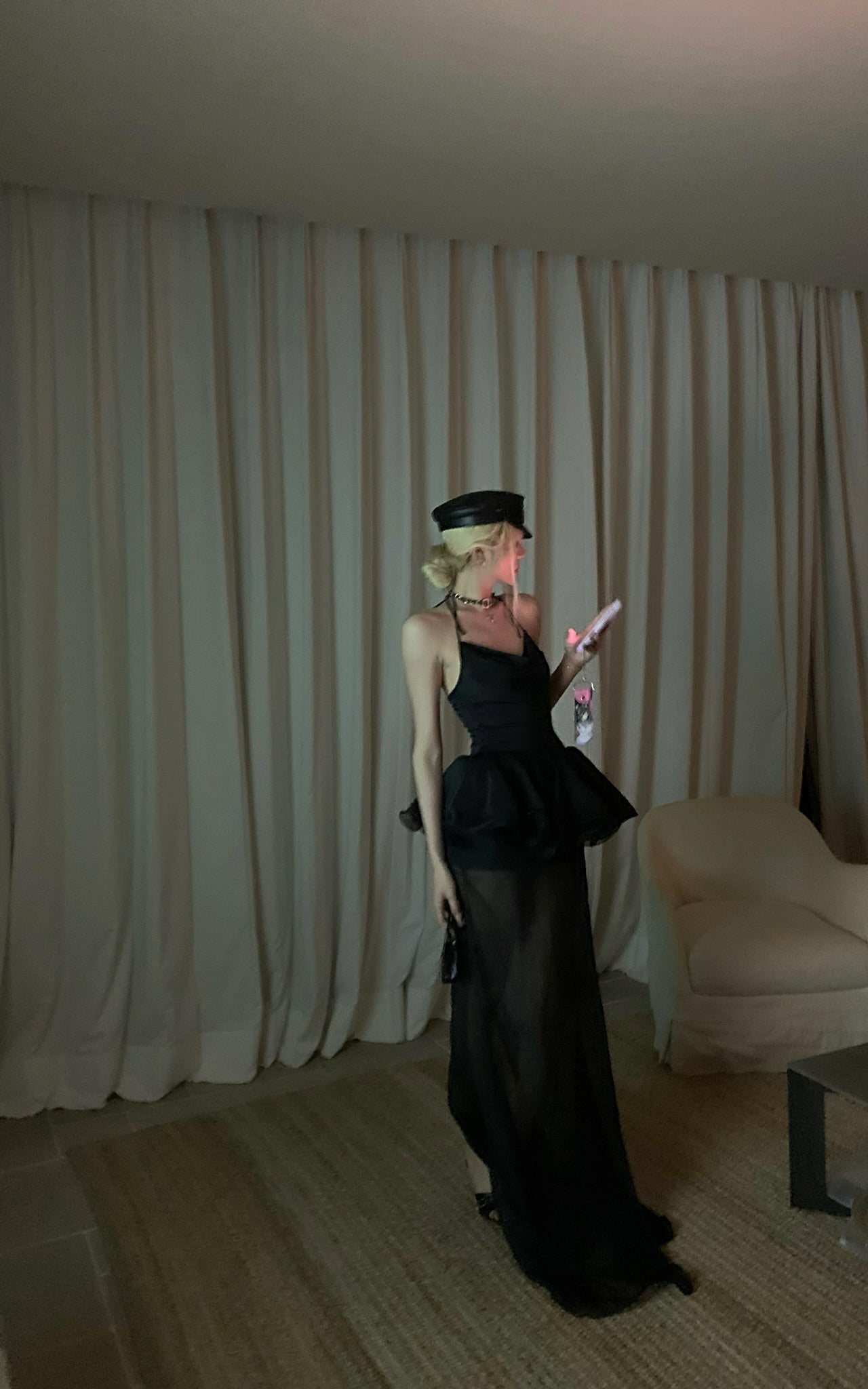 Rase le sol Sheer Layered Tulle Halter Dress - PINKPARKS