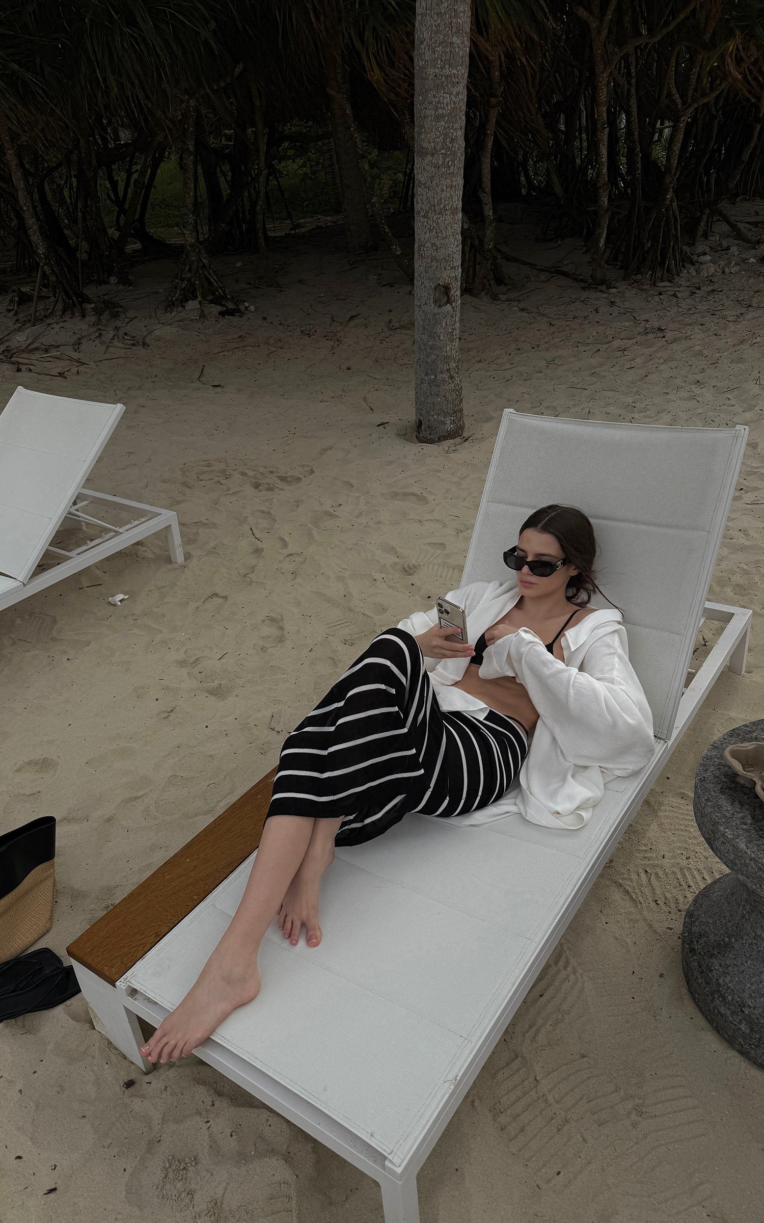 0122stepll ローライズストライプニットマキシスカート