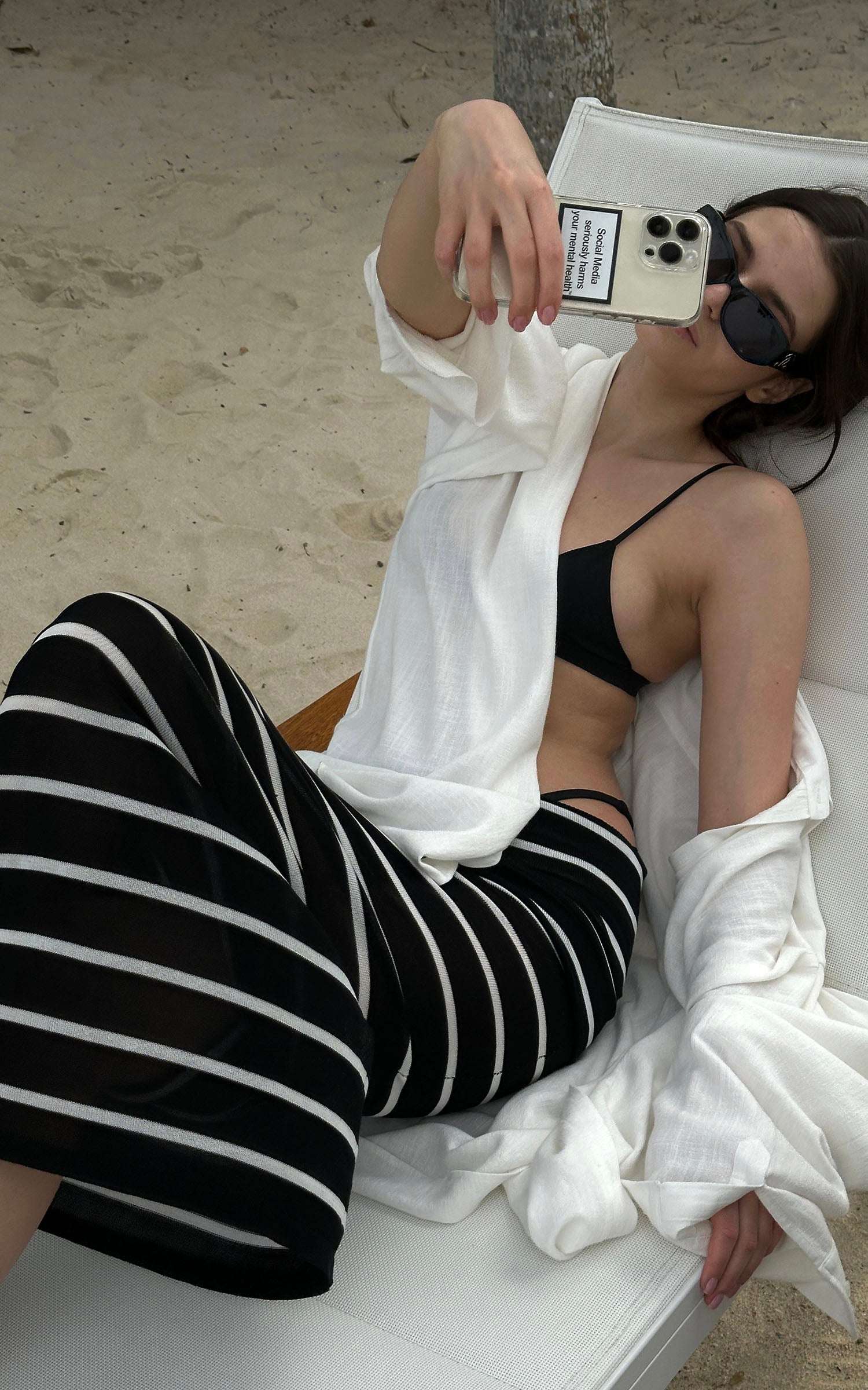 0122stepll ローライズストライプニットマキシスカート