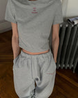 WARDEN EDGE Wide-Leg Sweatpants in Heather Grey - PINKPARKS