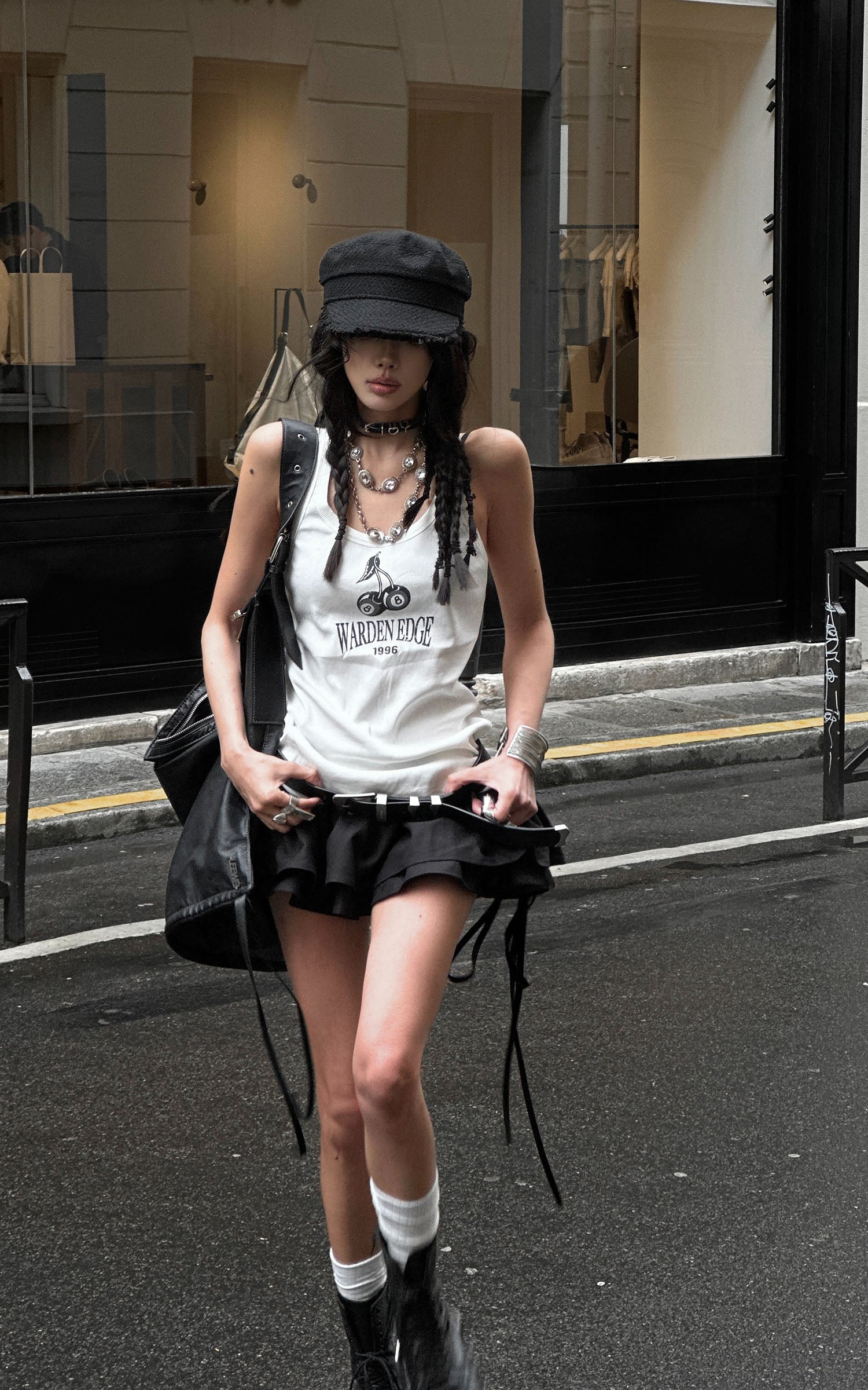 WARDEN EDGE Black Pleated Mini Skirt - PINKPARKS