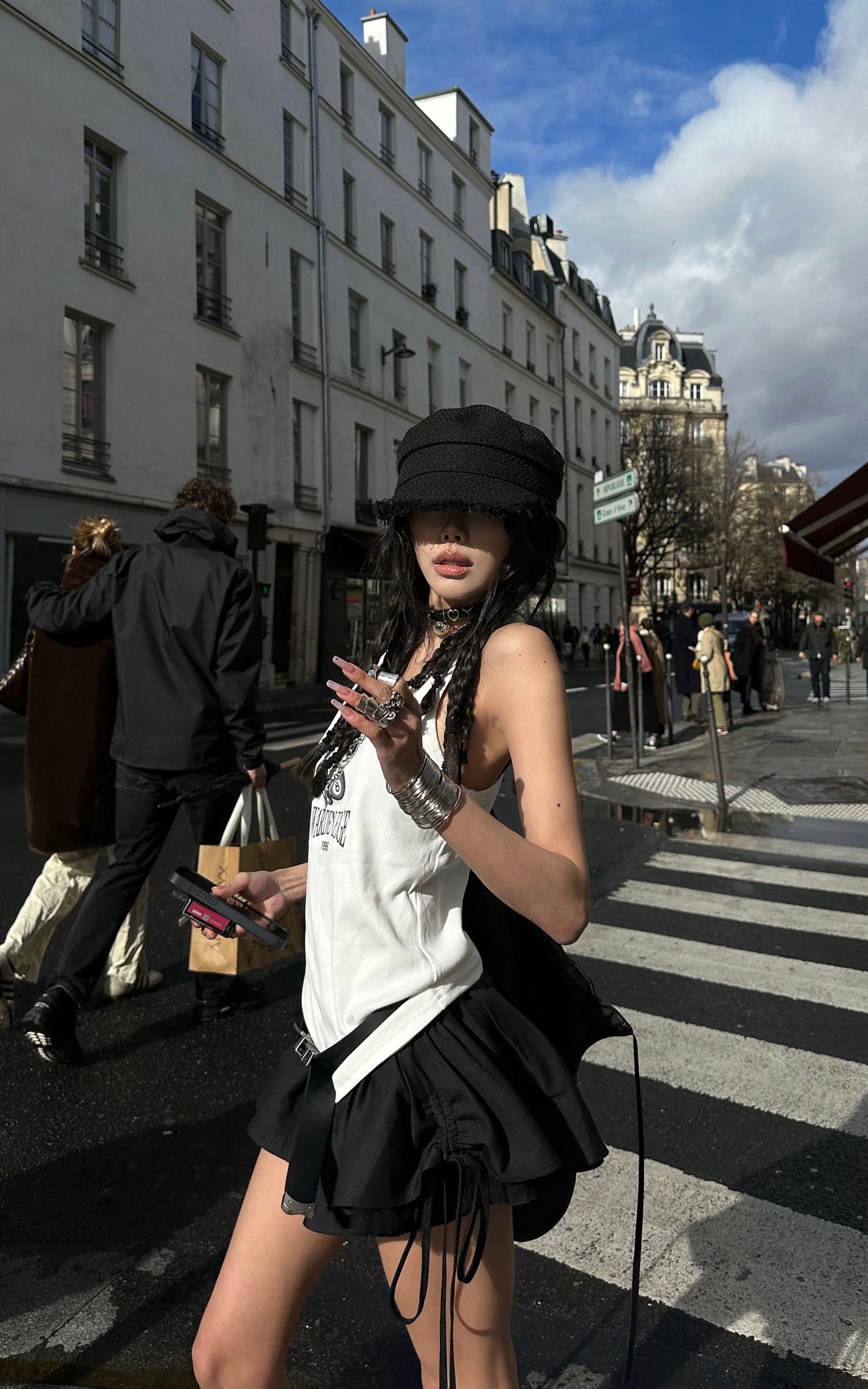 WARDEN EDGE Black Pleated Mini Skirt - PINKPARKS