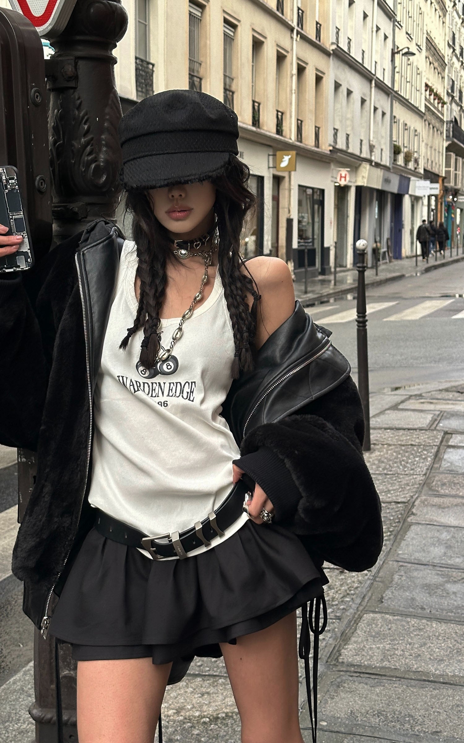 WARDEN EDGE Black Pleated Mini Skirt - PINKPARKS