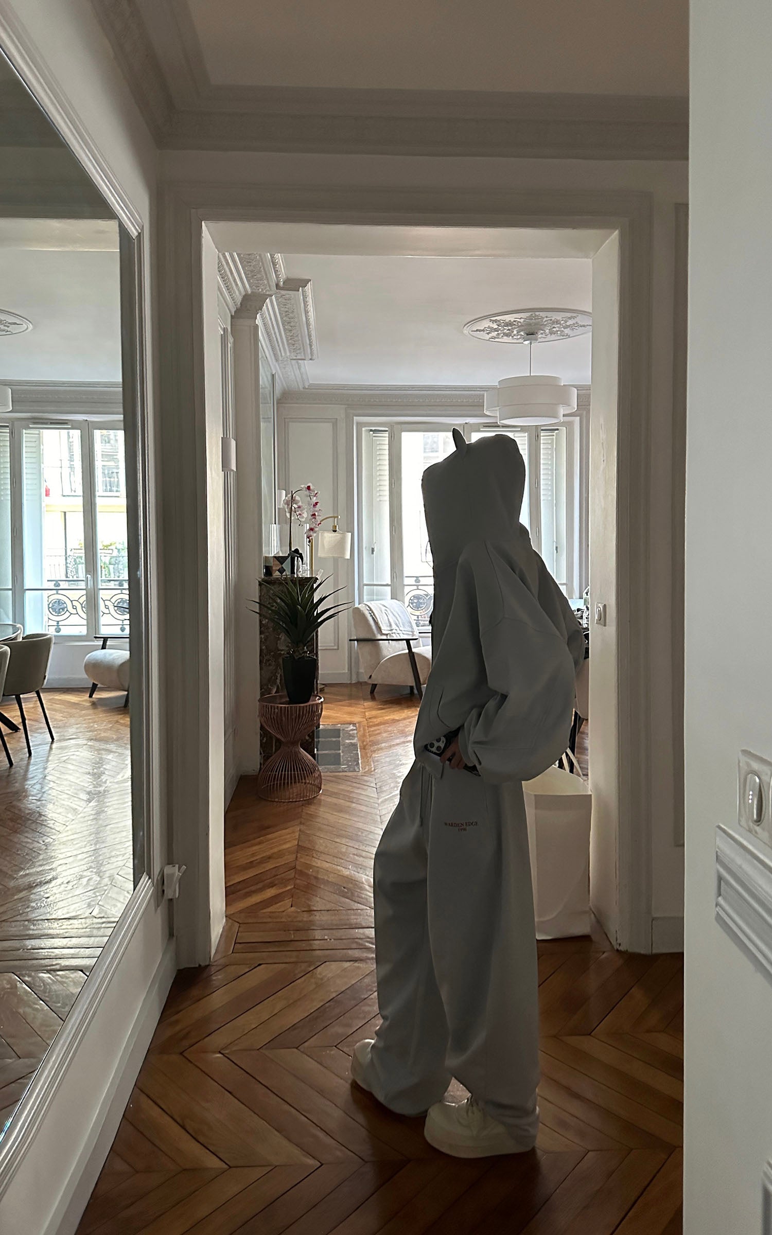 WARDEN EDGE Grey-Blue Hoodie Sweatpants Set - PINKPARKS