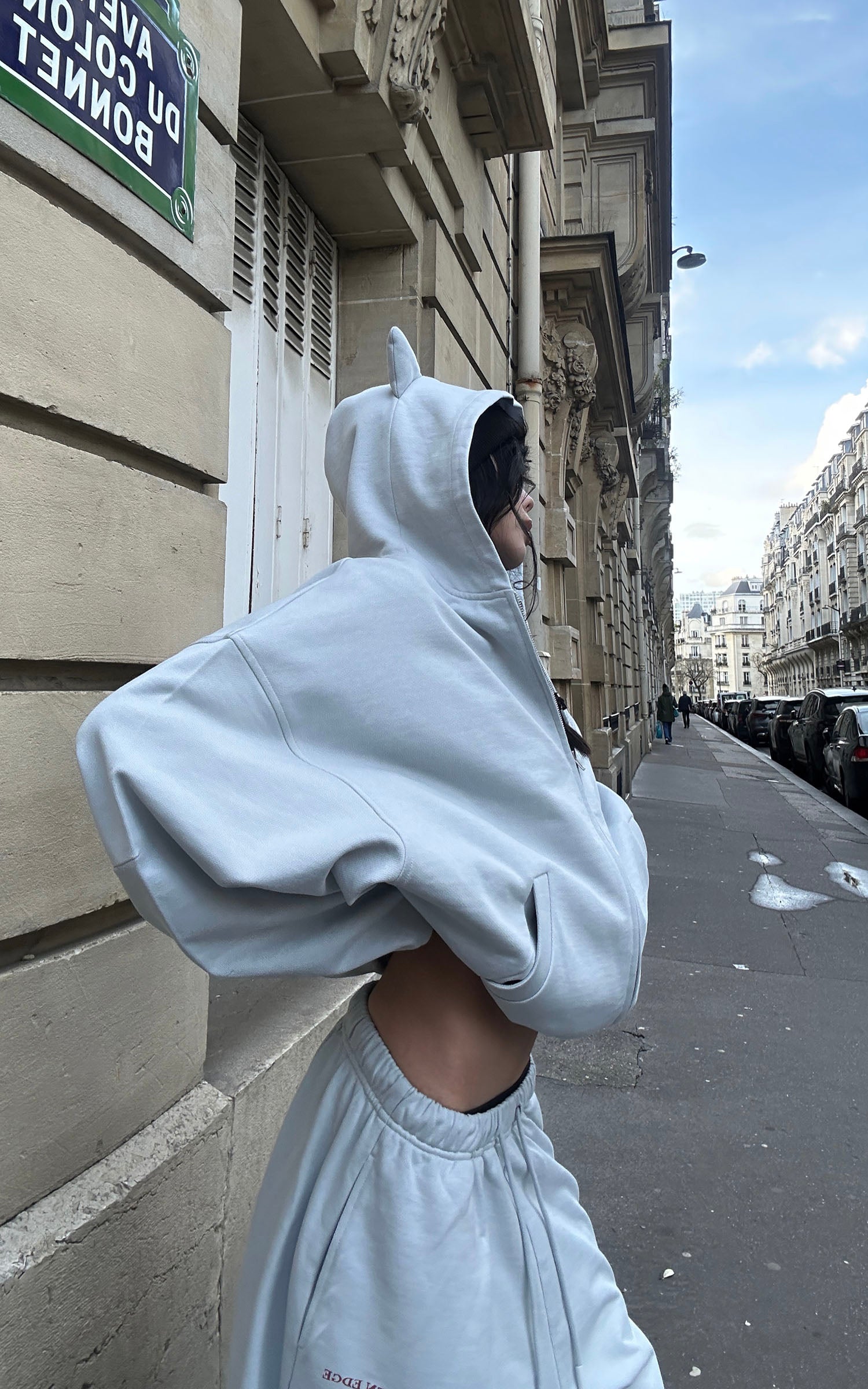 WARDEN EDGE Grey-Blue Hoodie Sweatpants Set - PINKPARKS