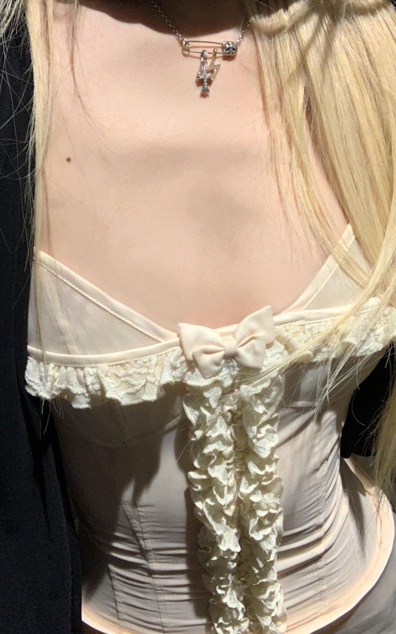 Rase le sol Lace Trim Slip Dress - PINKPARKS