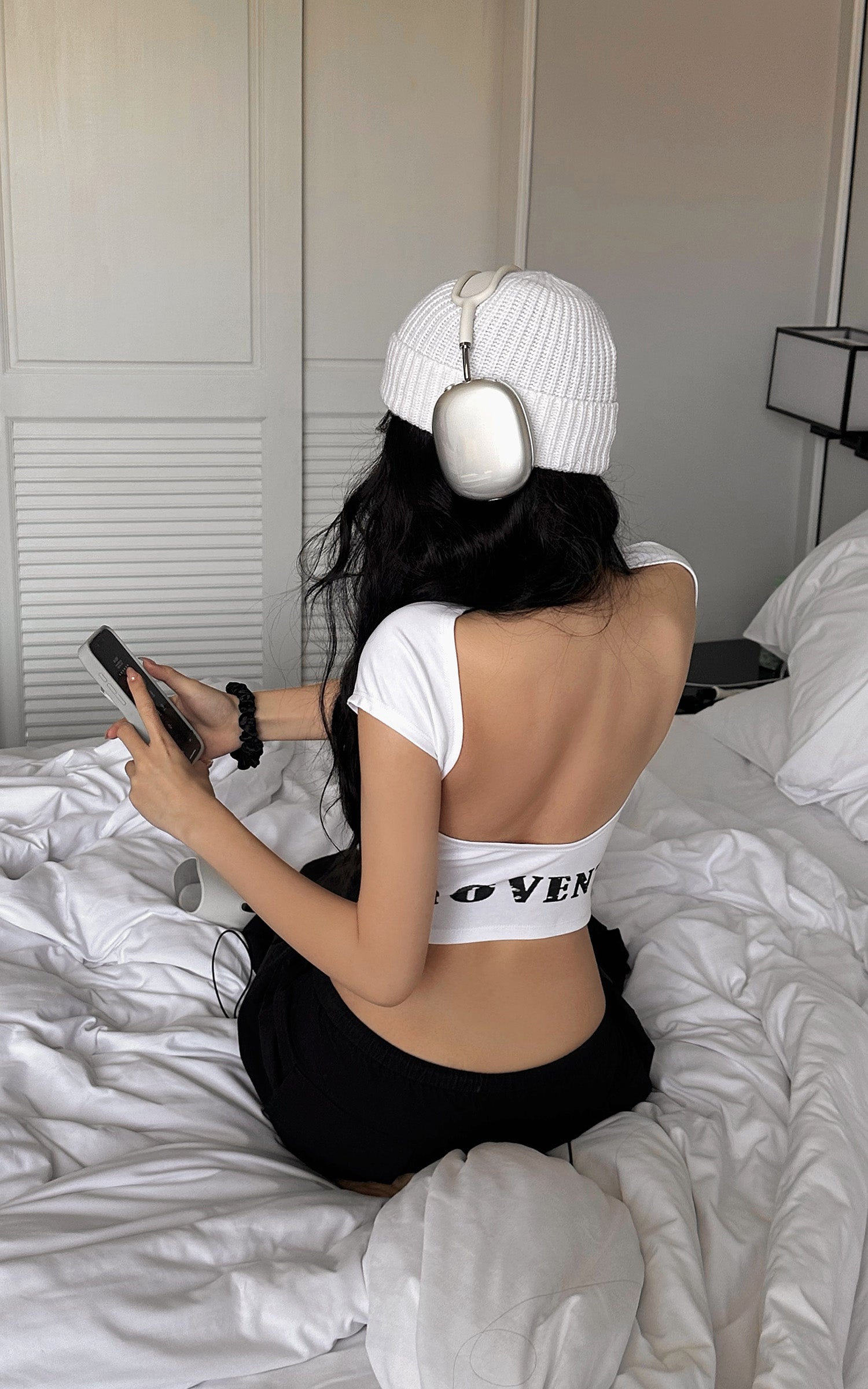 ROVENTE Backless Cap Sleeve Fitted Tee - PINKPARKS