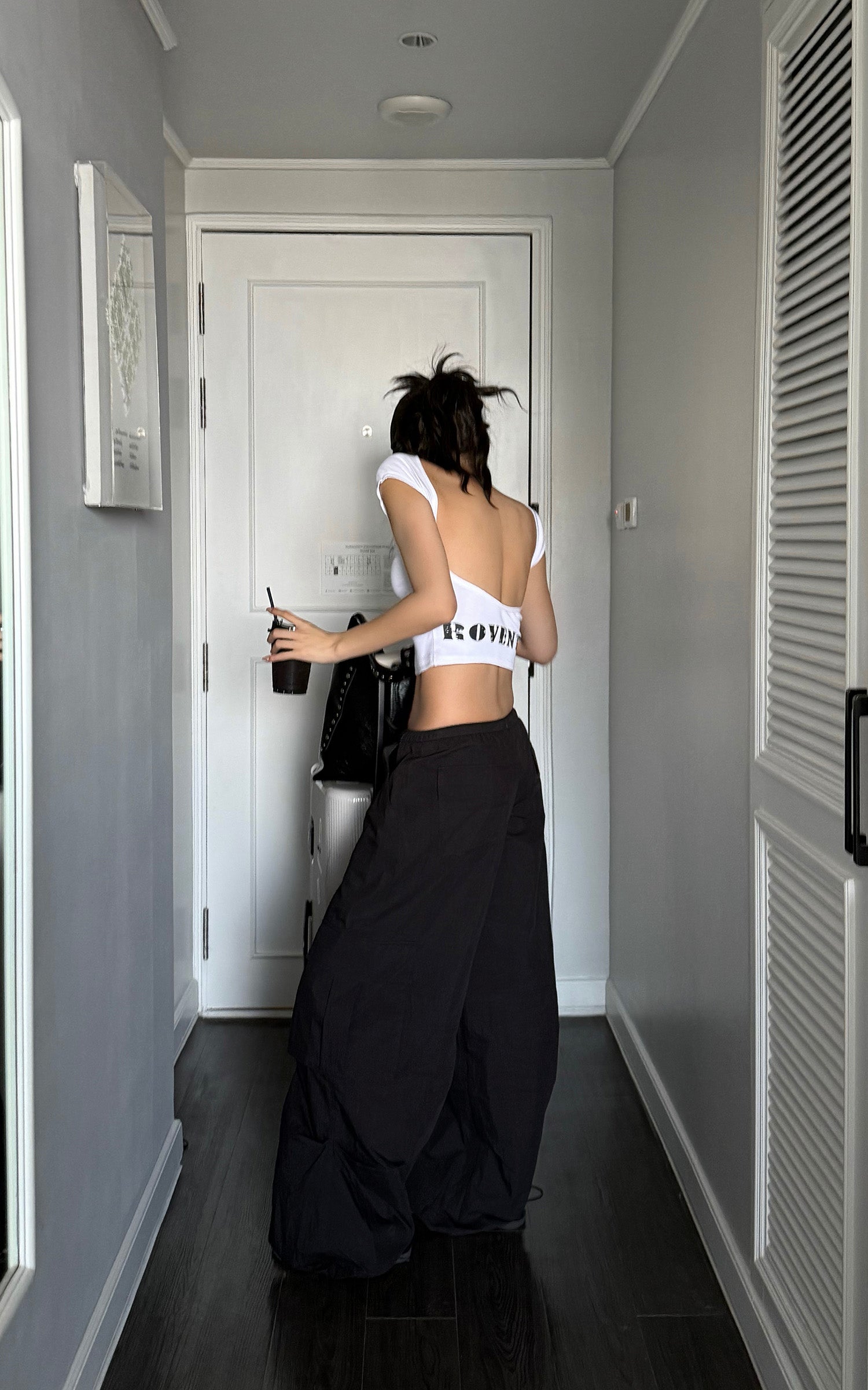 ROVENTE Backless Cap Sleeve Fitted Tee - PINKPARKS