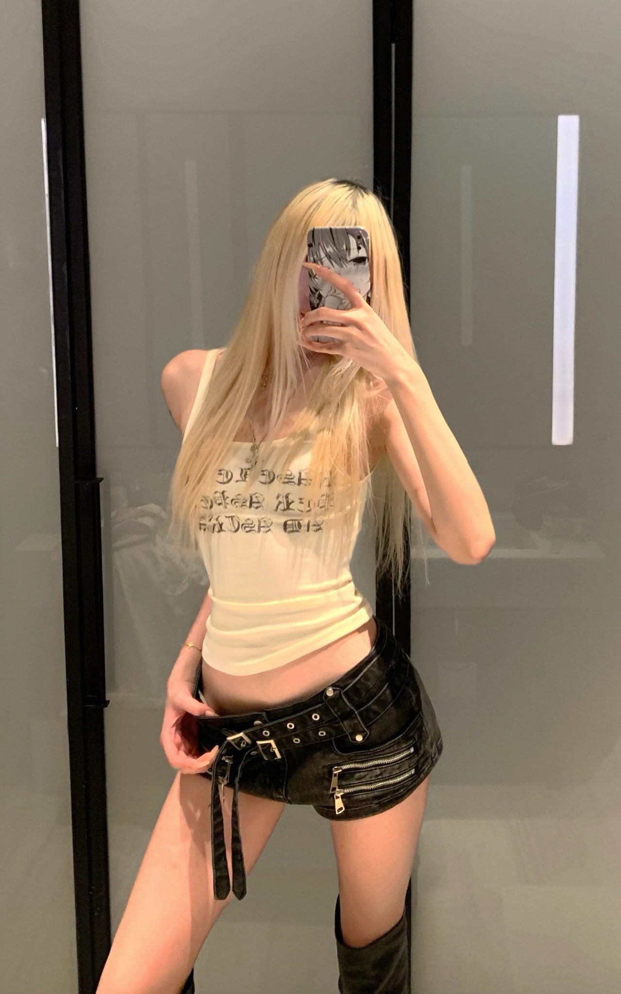 Rase le sol Multi-Belt Deconstructed Utility Denim Shorts - PINKPARKS