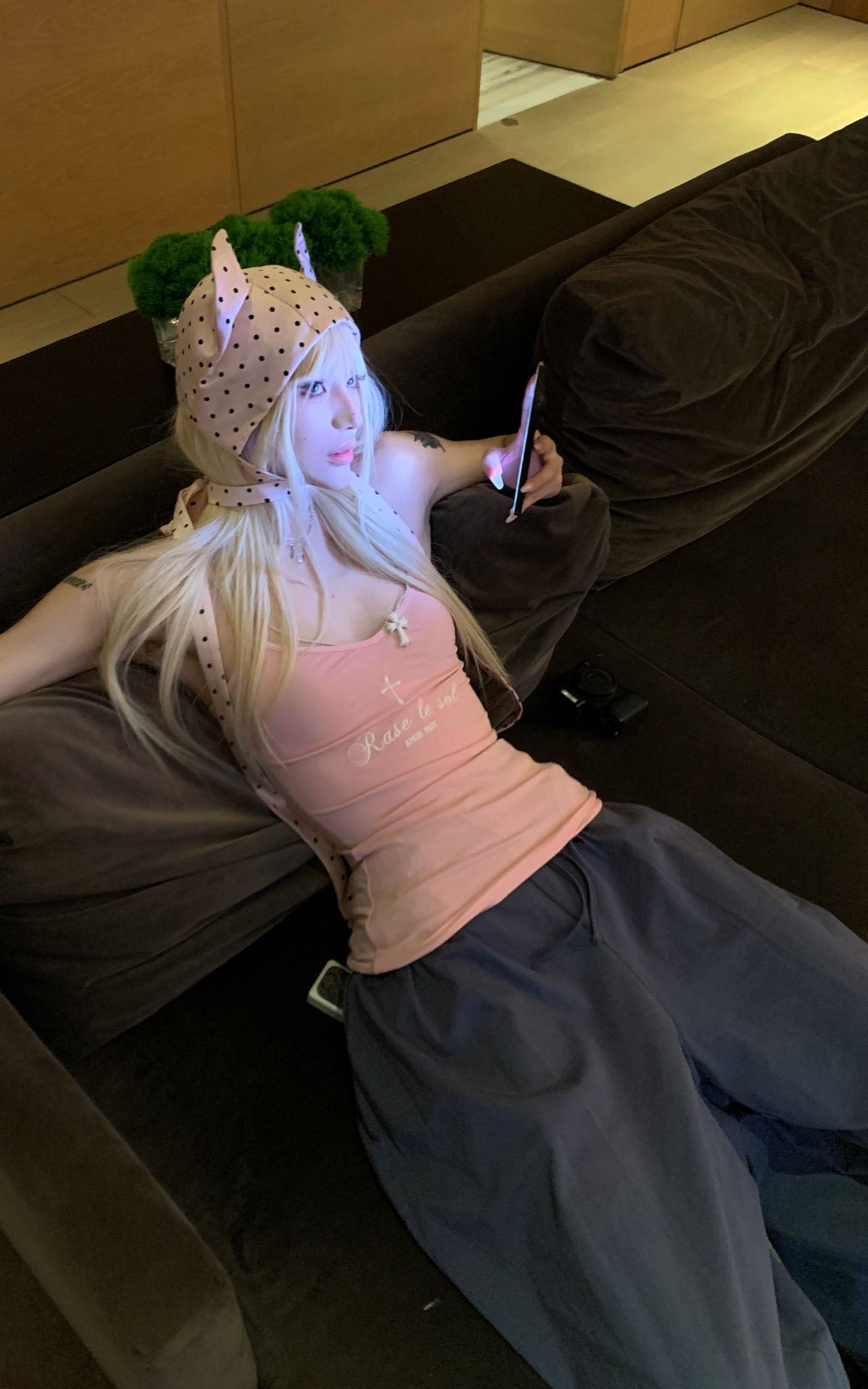 Rase le sol Embroidered Slogan Stretch Cami Top - PINKPARKS