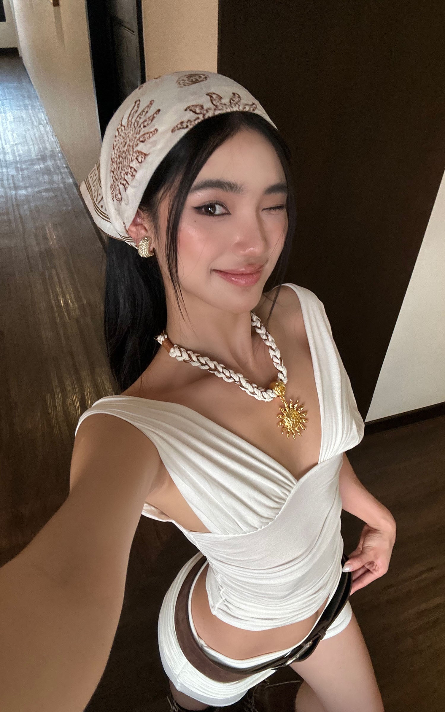 ROVENTE Draped Fitted Tank & Shorts Set - PINKPARKS