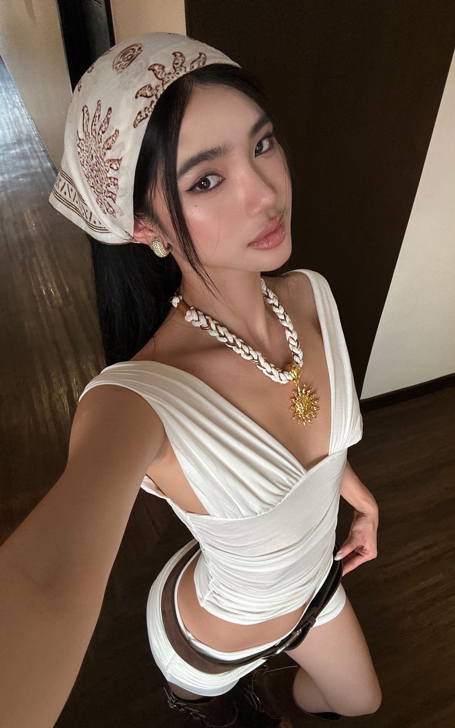 ROVENTE Draped Fitted Tank & Shorts Set - PINKPARKS