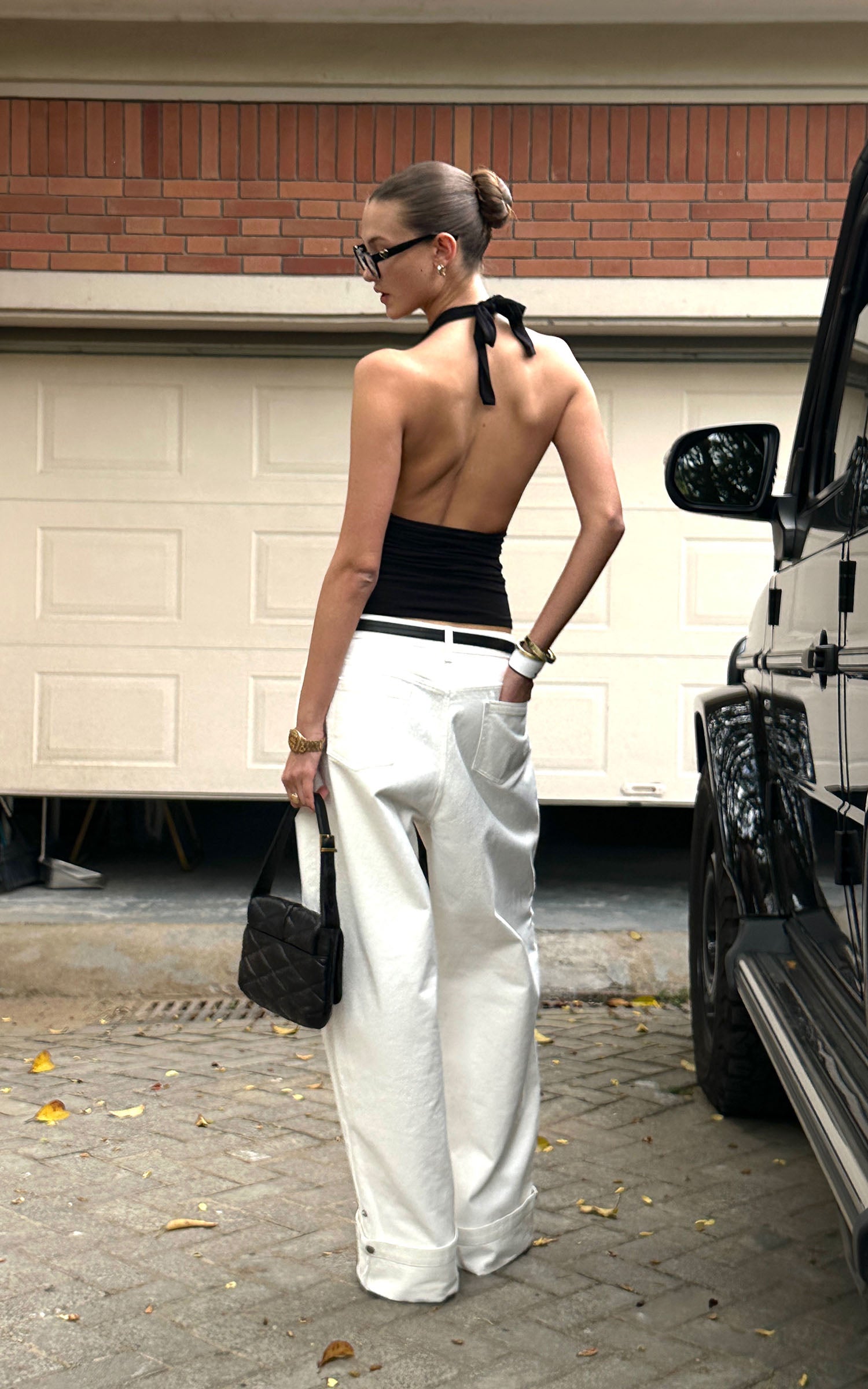 0122stepll ローライズワイドレッグフロアジーンズ