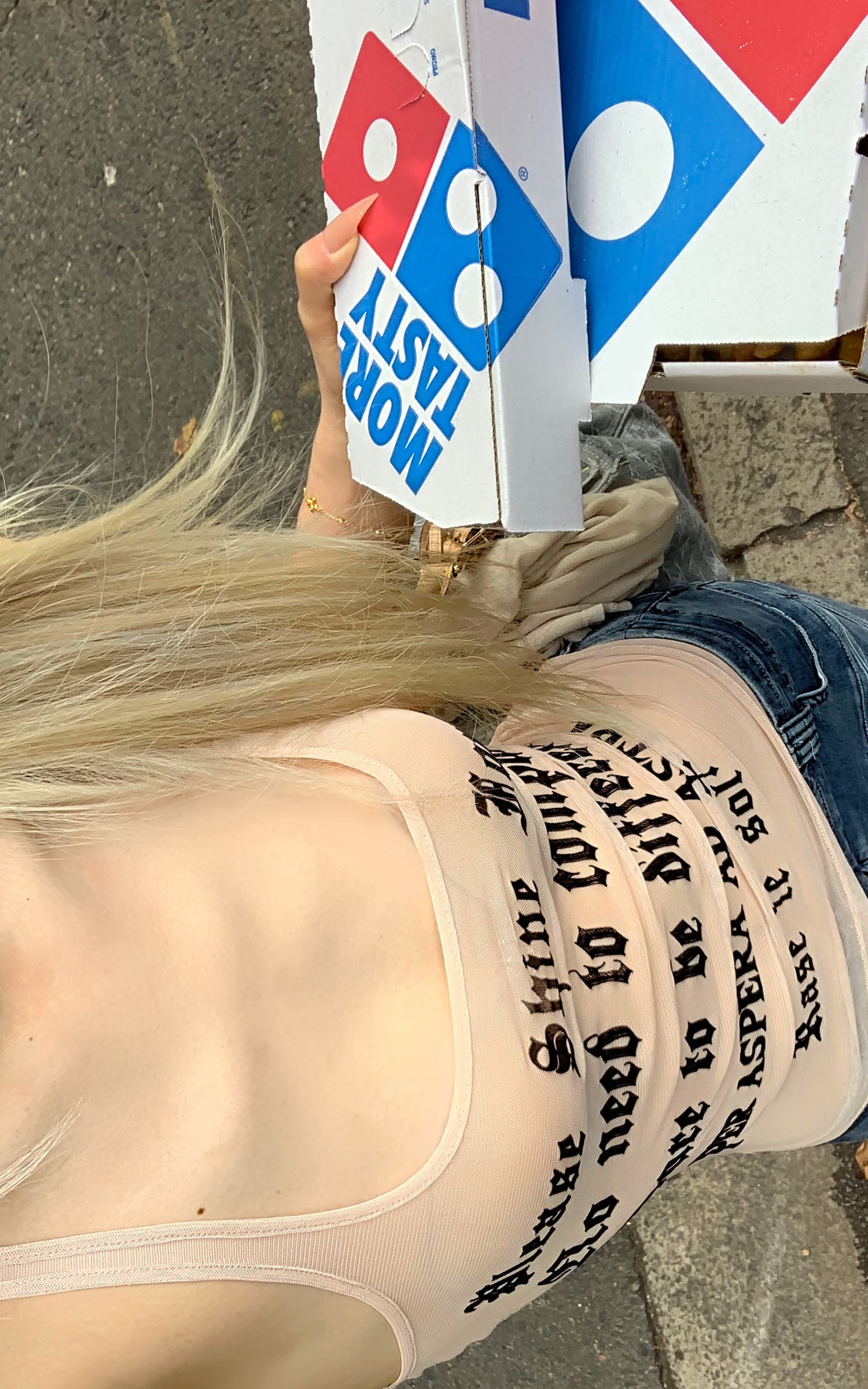 Rase le sol Lettering Mesh Tank Top &amp; Bandeau Innerwear Set - PINKPARKS