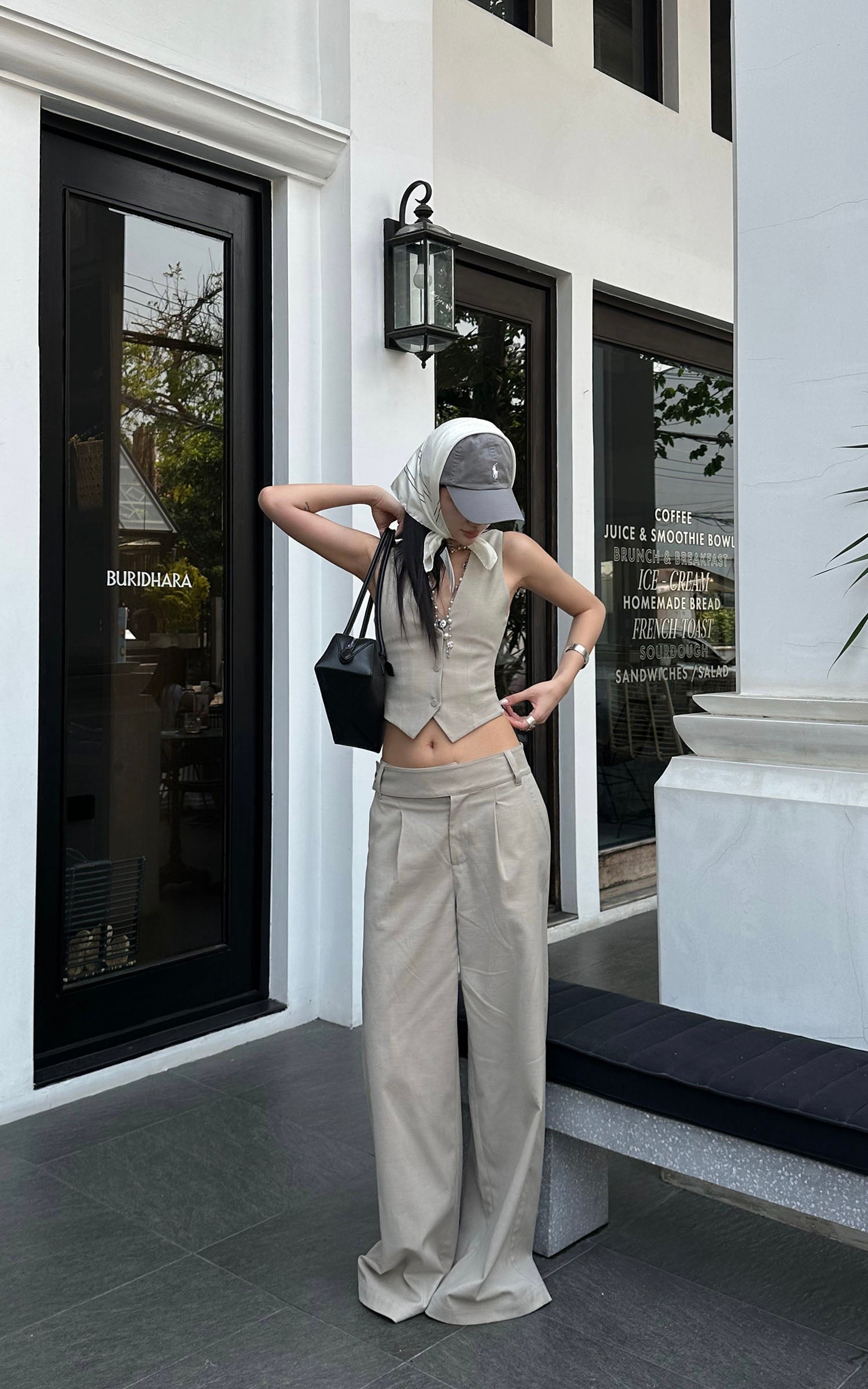 ROVENTE Tailored Vest with Lace Panel Back - PINKPARKS