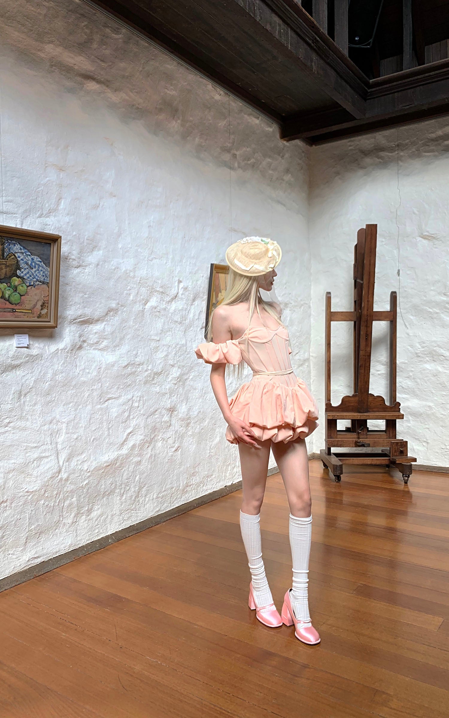 Rase le sol Puff Sleeve Corset Mini Dress - PINKPARKS