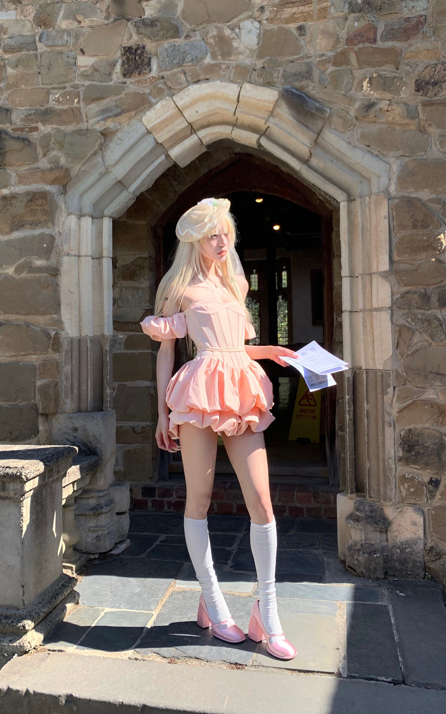 Rase le sol Puff Sleeve Corset Mini Dress - PINKPARKS