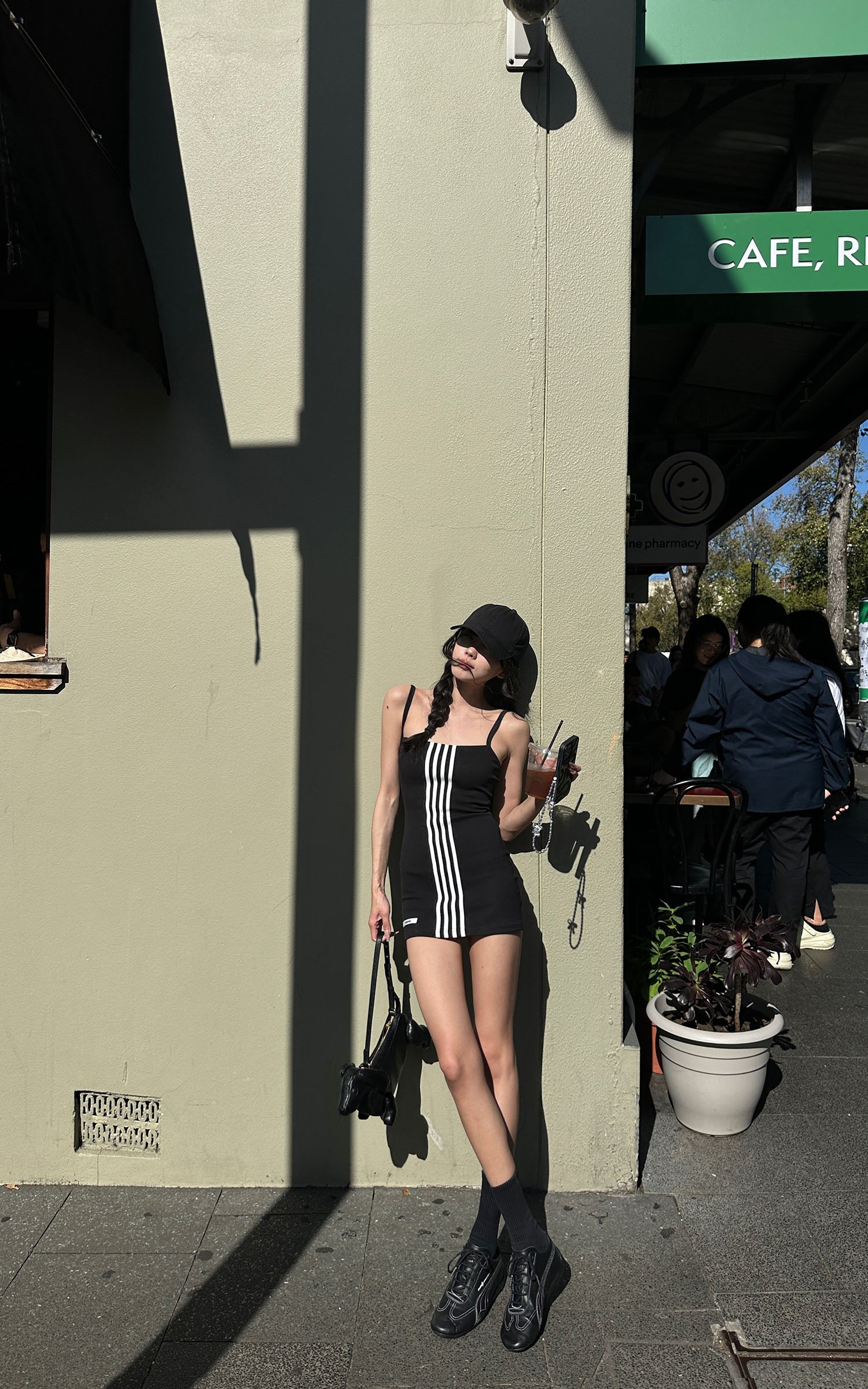 WARDEN EDGE Triple Stripe Minimalist Bodycon Dress - PINKPARKS