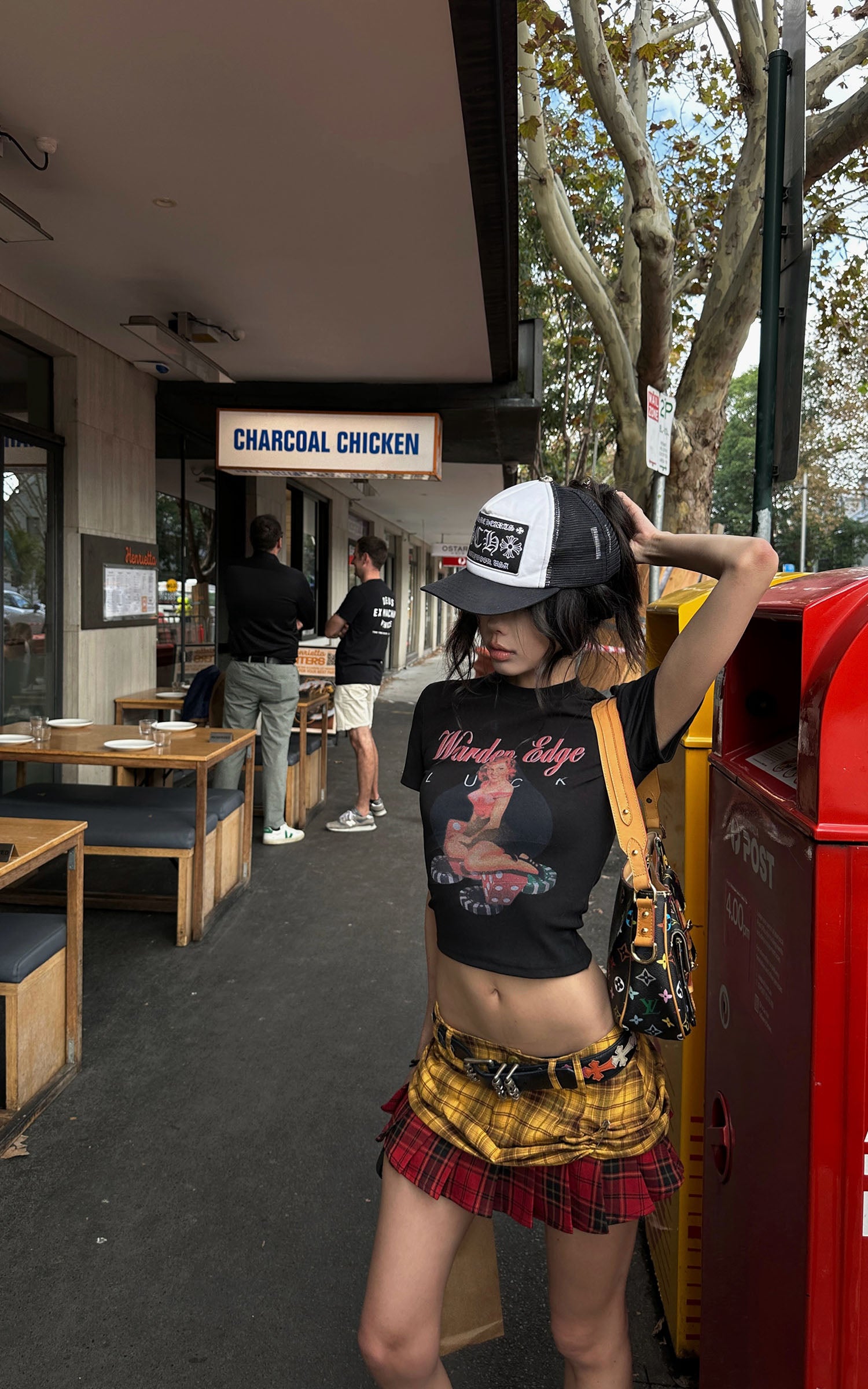 WARDEN EDGE Punk Clash Layered Mini Skirt in Yellow & Red Plaid - PINKPARKS