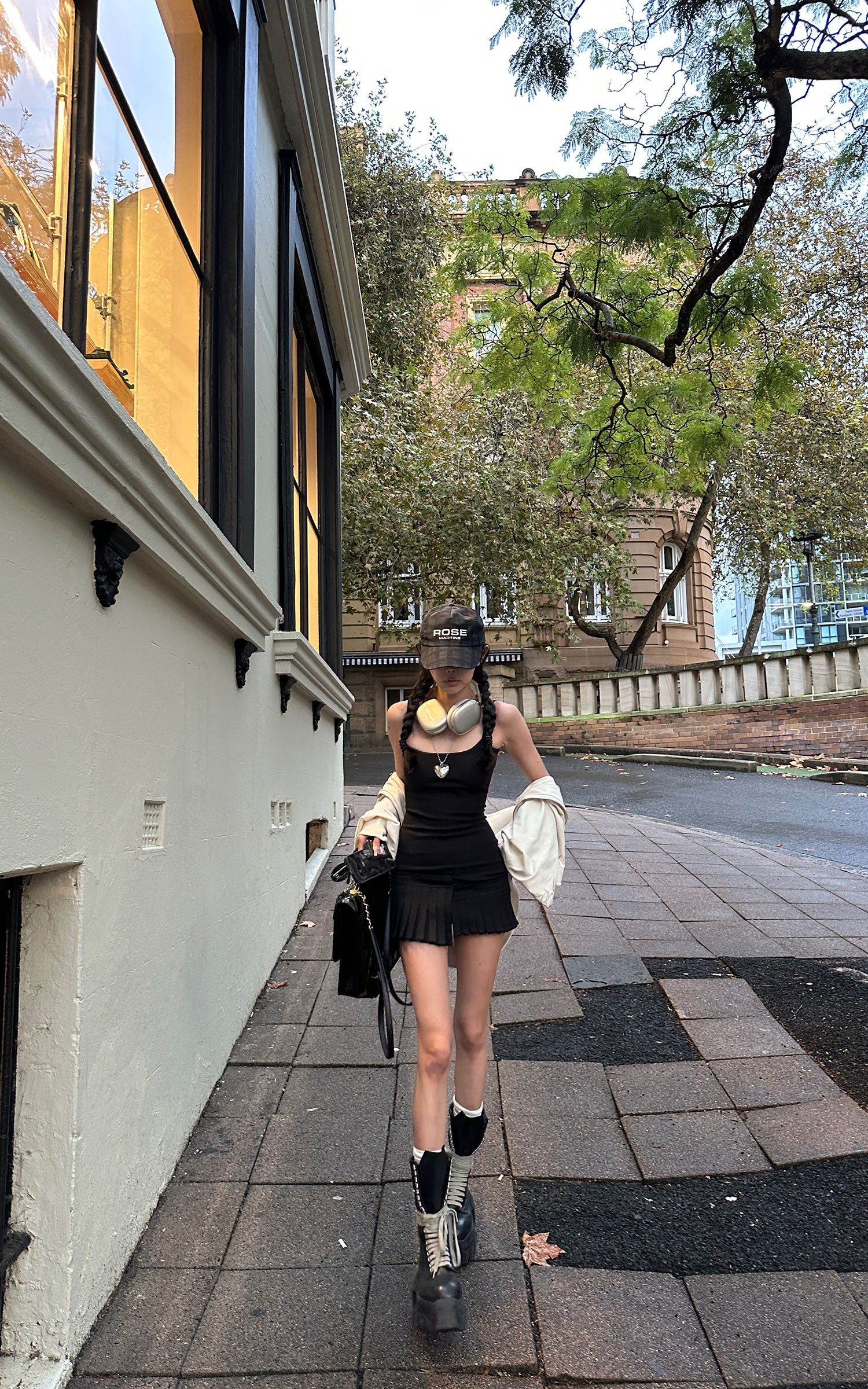 WARDEN EDGE Asym Pleated Rib Knit Mini Dress - PINKPARKS