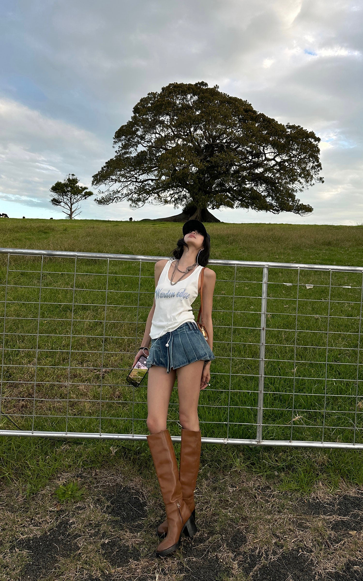 WARDEN EDGE Pleated Ultra Mini Denim Skirt - PINKPARKS