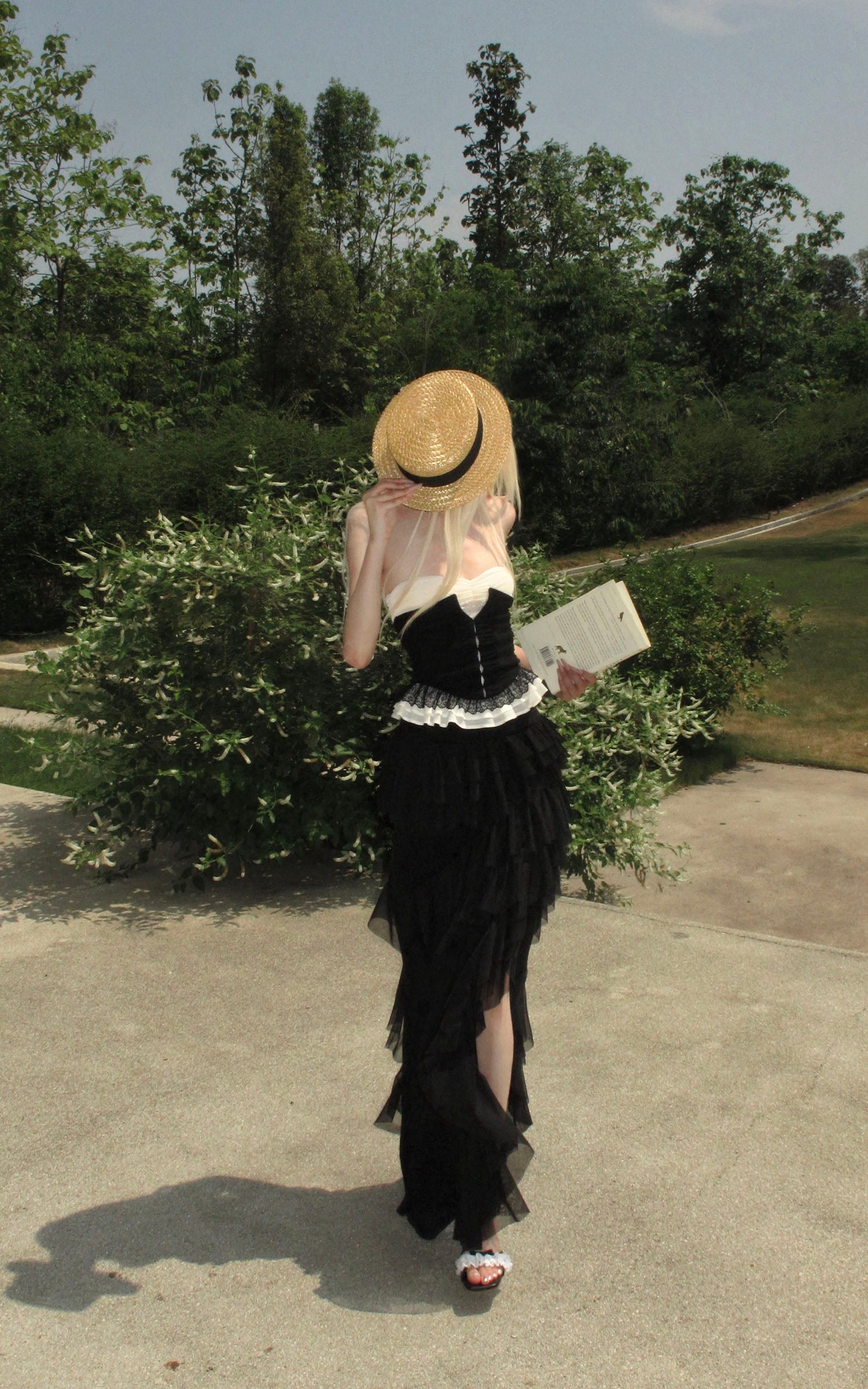 Rase le sol Ruffled Panel Bustier Top - PINKPARKS