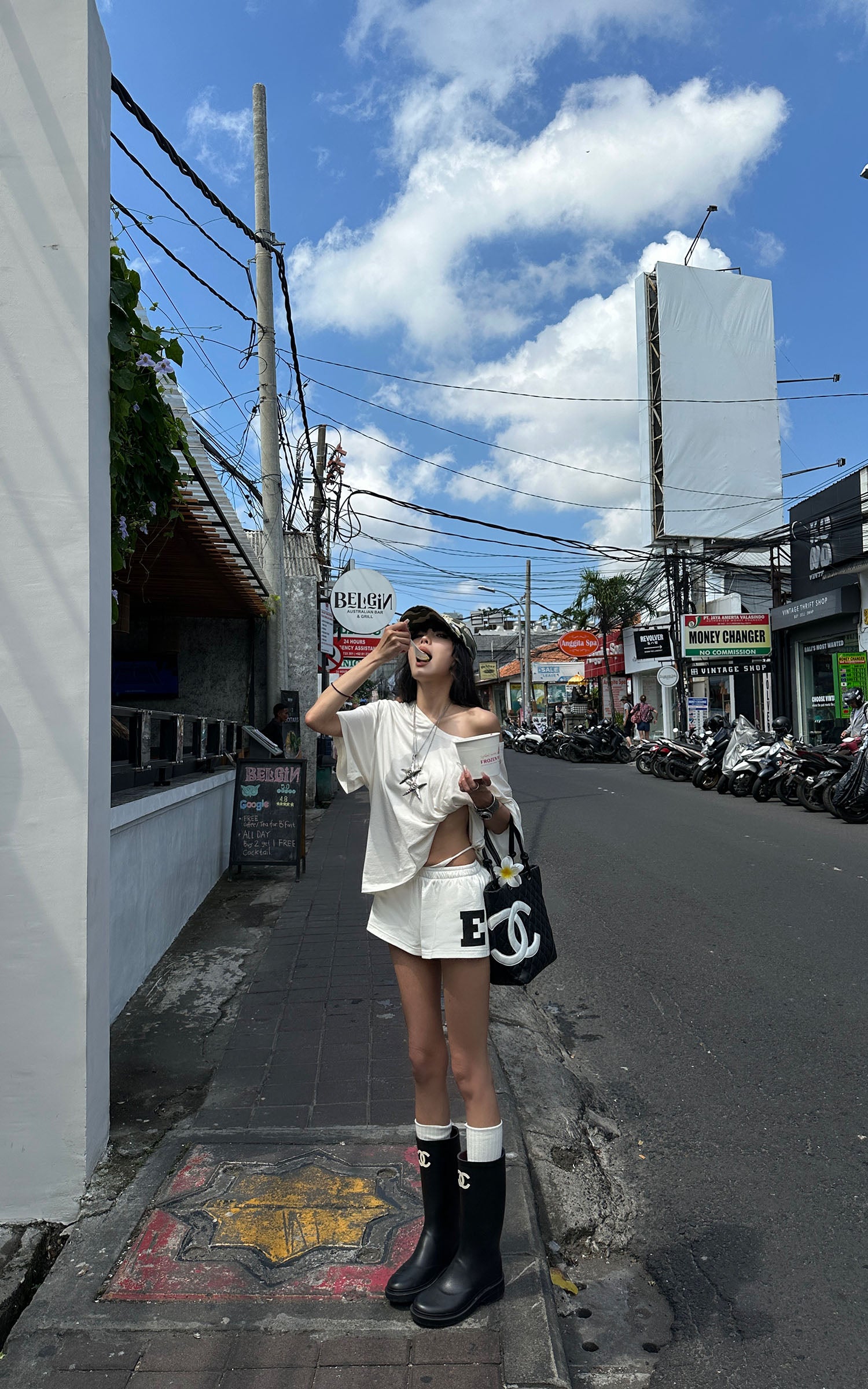 WARDEN EDGE Low Waist Layered Shorts with Bold Letter Patch - PINKPARKS