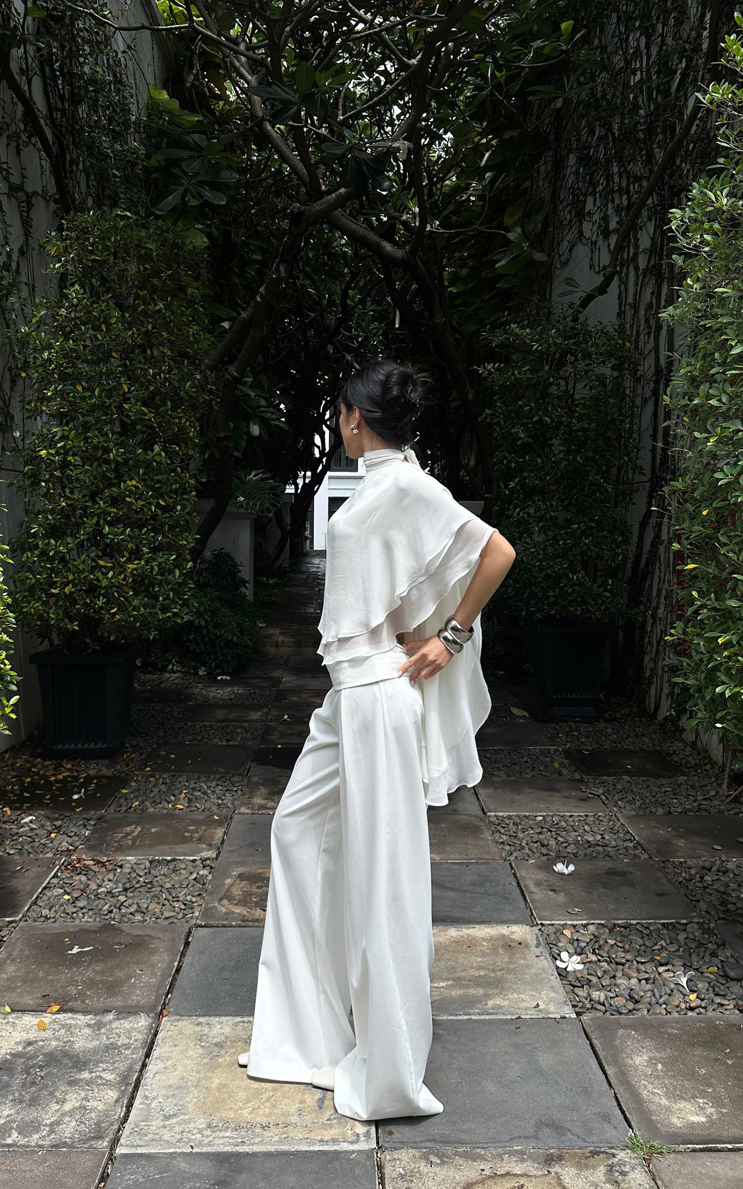 ROVENTE High-Waisted Wide-Leg Pants - PINKPARKS