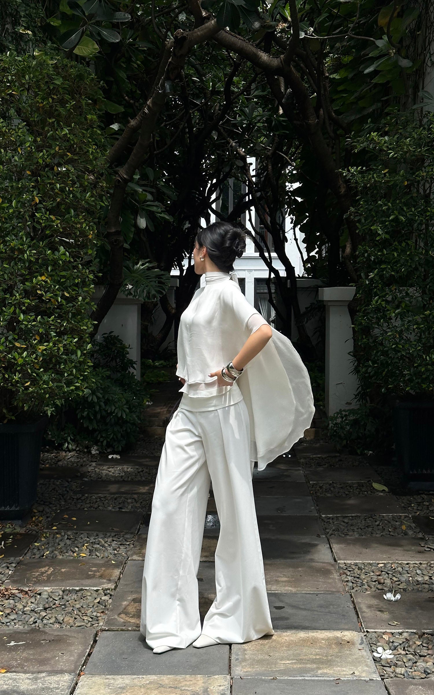 ROVENTE High-Waisted Wide-Leg Pants - PINKPARKS