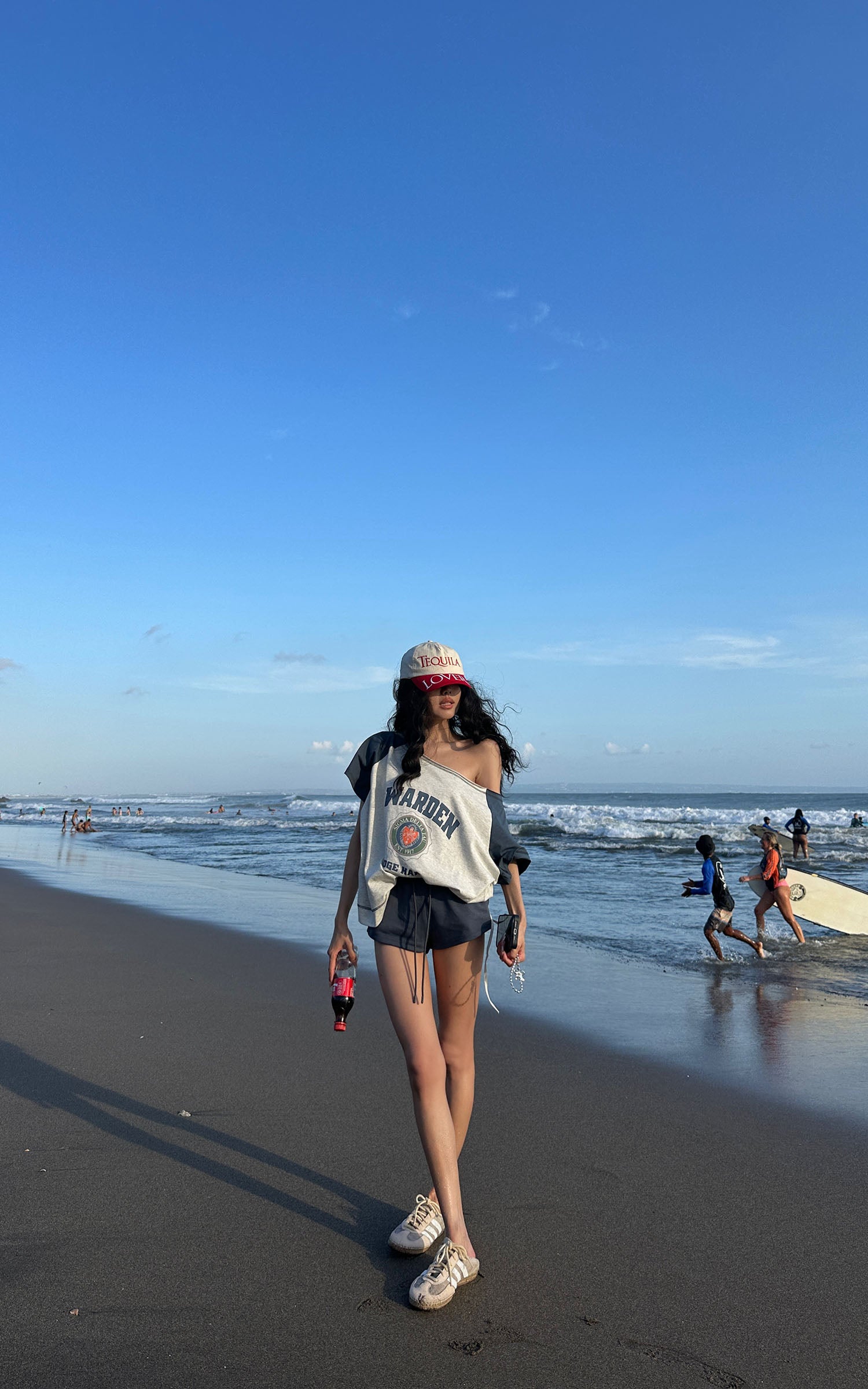 WARDEN EDGE Elastic Waist Curved-Hem Mini Shorts - PINKPARKS