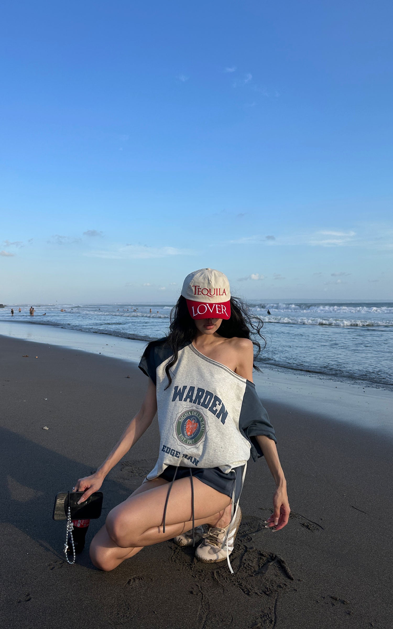 WARDEN EDGE Elastic Waist Curved-Hem Mini Shorts - PINKPARKS