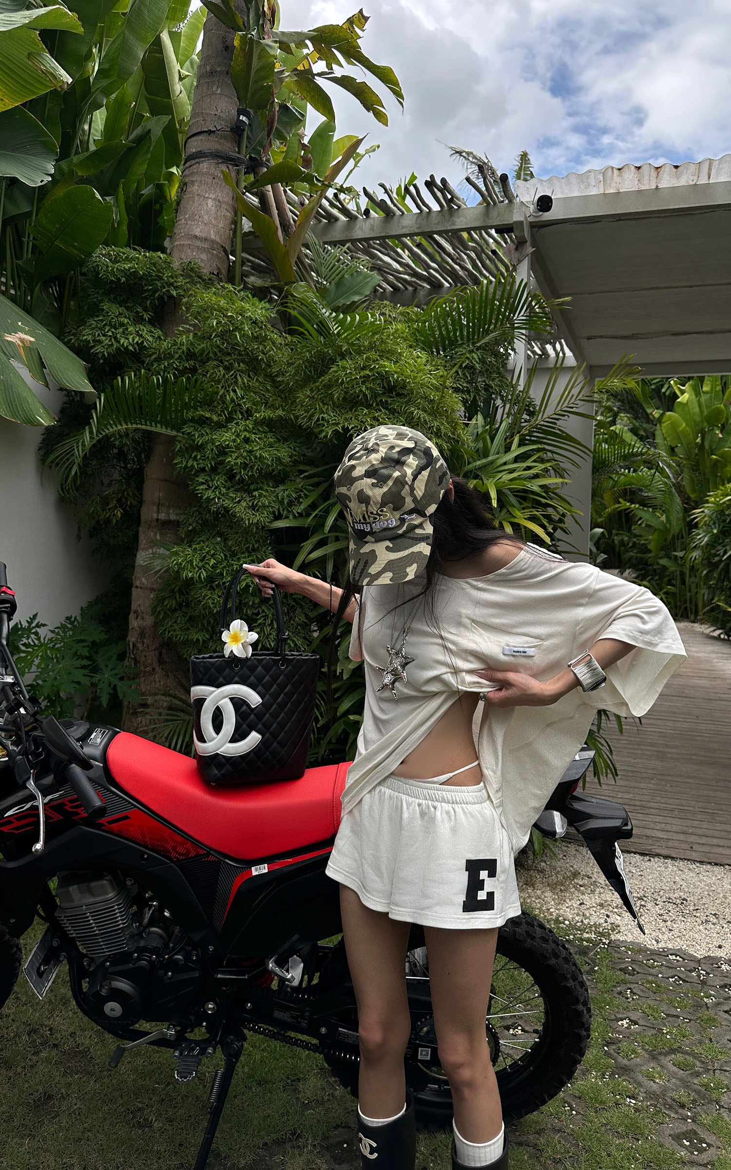 WARDEN EDGE Low Waist Layered Shorts with Bold Letter Patch - PINKPARKS