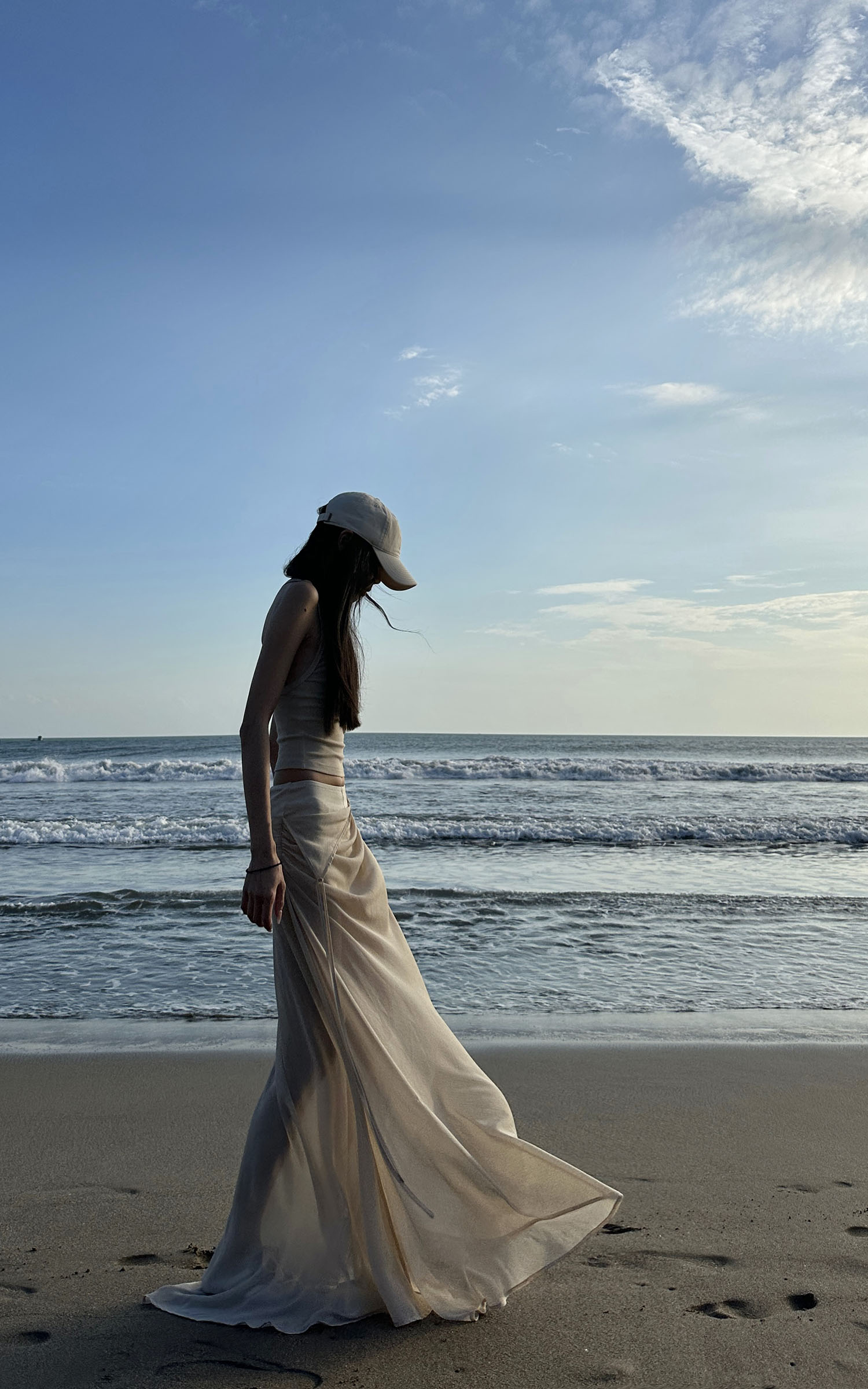 WARDEN EDGE Asymmetric Drape Midi Skirt - PINKPARKS